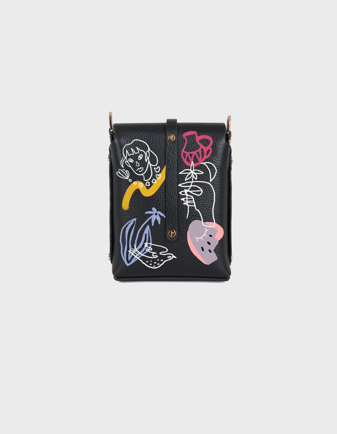 Hiva Atelier | Astrum Shoulder Bag - Hand-Painted Black Dream Echoes | Beautiful and Versatile Leather Accessories