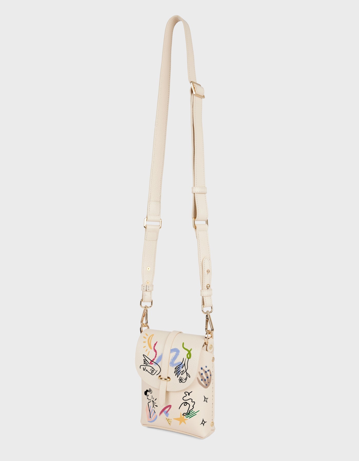 Hiva Atelier | Astrum Shoulder Bag - Hand-Painted Bone Dream Echoes | Beautiful and Versatile Leather Accessories
