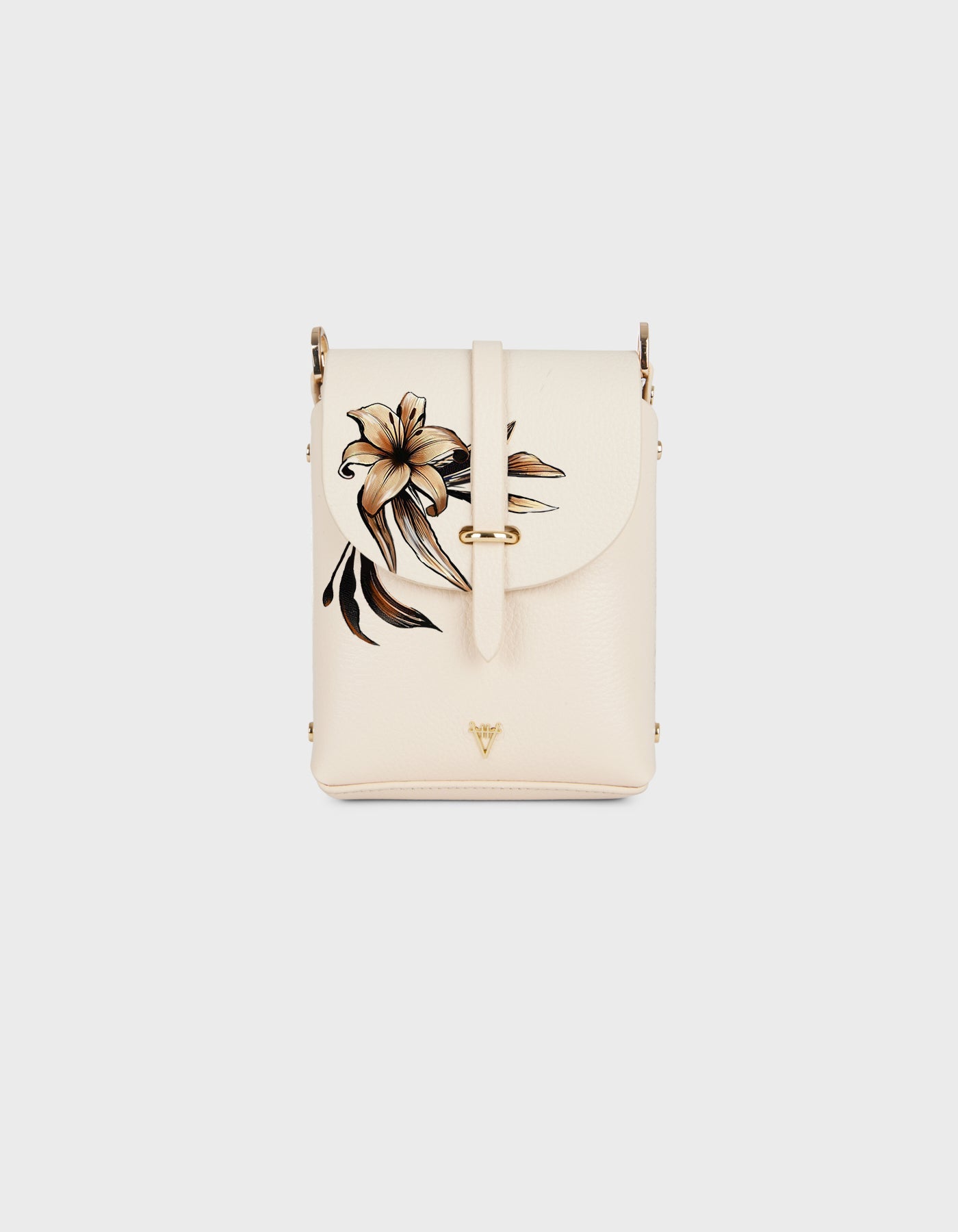 Hiva Atelier | Mini Astrum Shoulder Bag - Hand-Painted Bone Lily | Her Tarza Uygun Deri Aksesuarlar