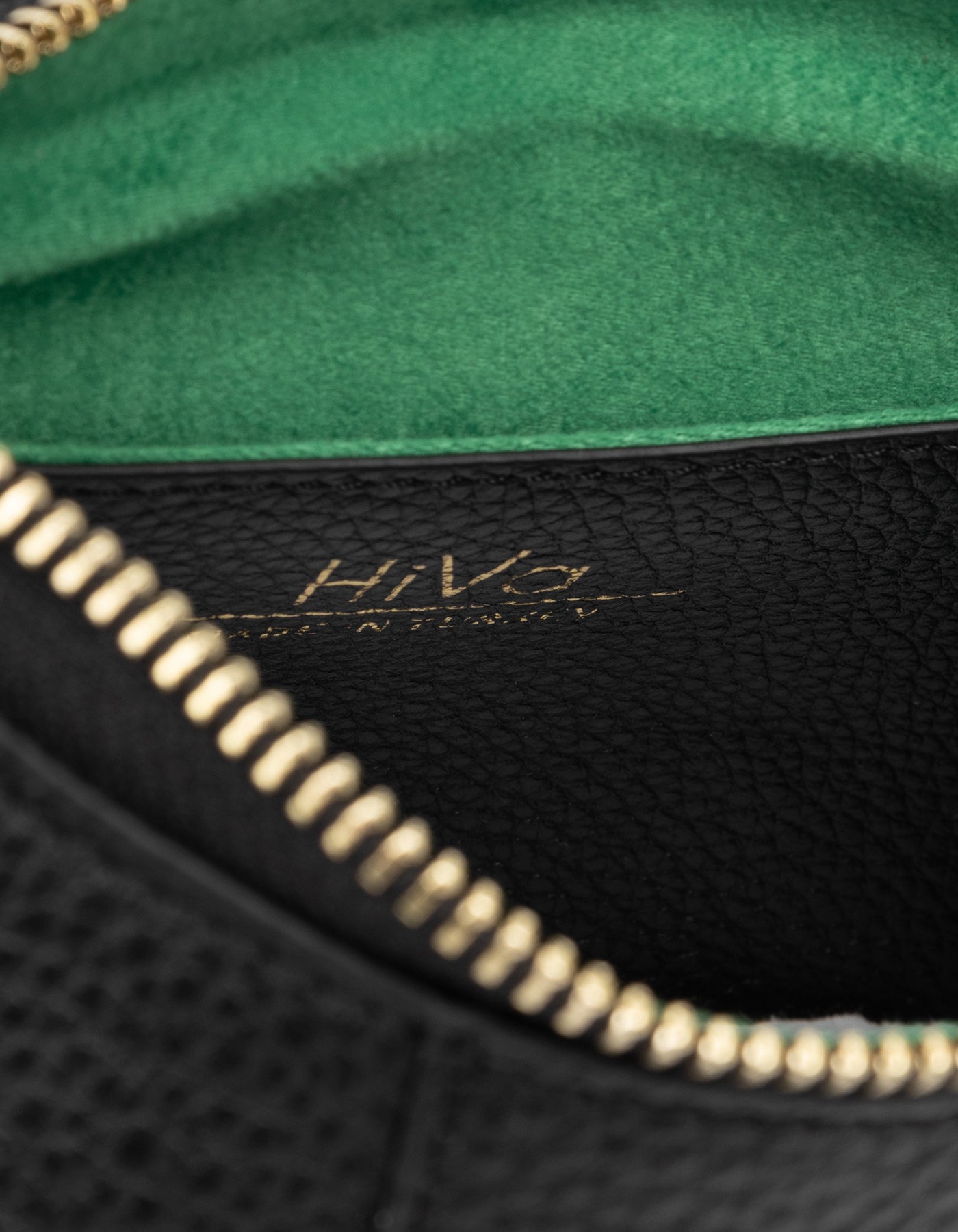 Hiva Atelier | Mini Croissant FOREST GREEN | Beautiful and Versatile Leather Accessories