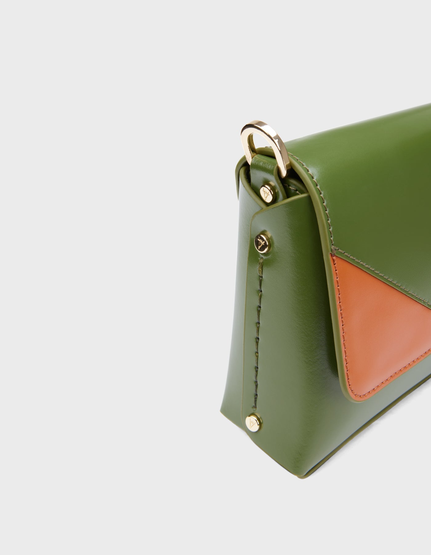 HiVa Atelier | Mini Mare Shoulder Bag Burnt Orange Olive | Her Tarza Uygun Deri Aksesuarlar