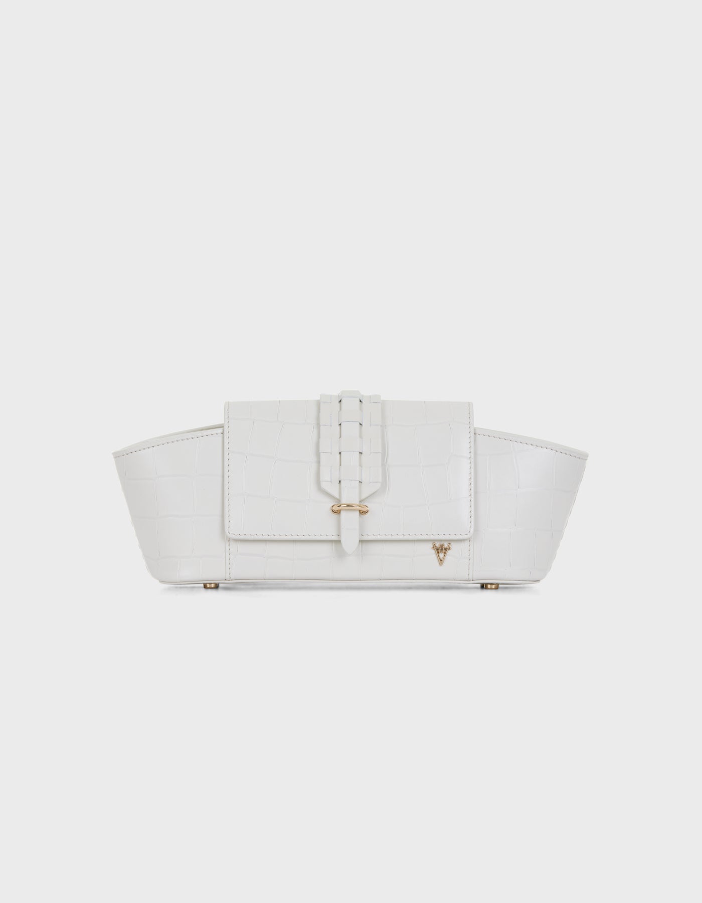 HiVa Atelier | Navis Shoulder Bag Croco Effect Bone | Her Tarza Uygun Deri Aksesuarlar
