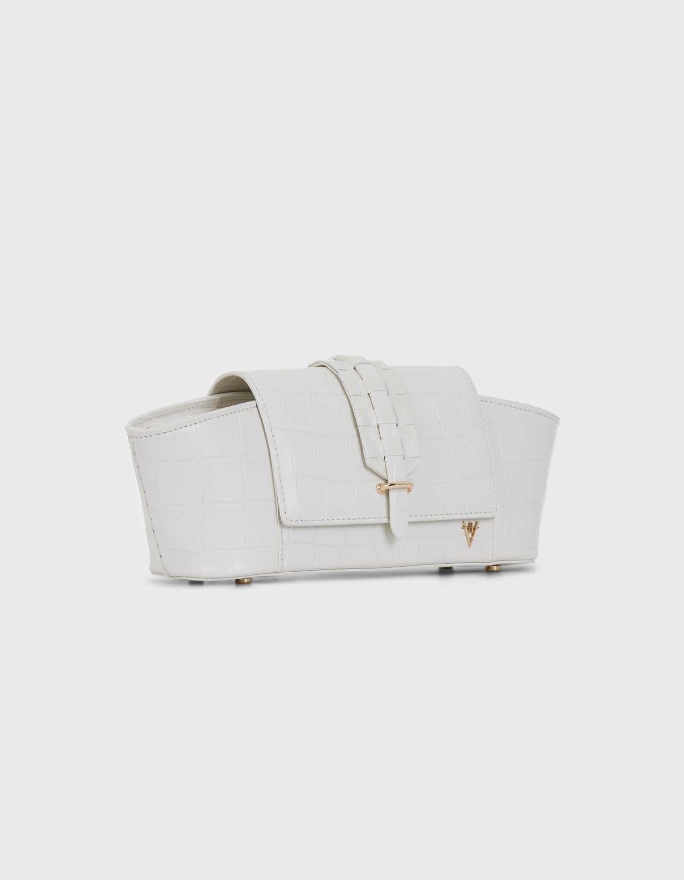 HiVa Atelier | Navis Shoulder Bag Croco Effect Bone | Her Tarza Uygun Deri Aksesuarlar