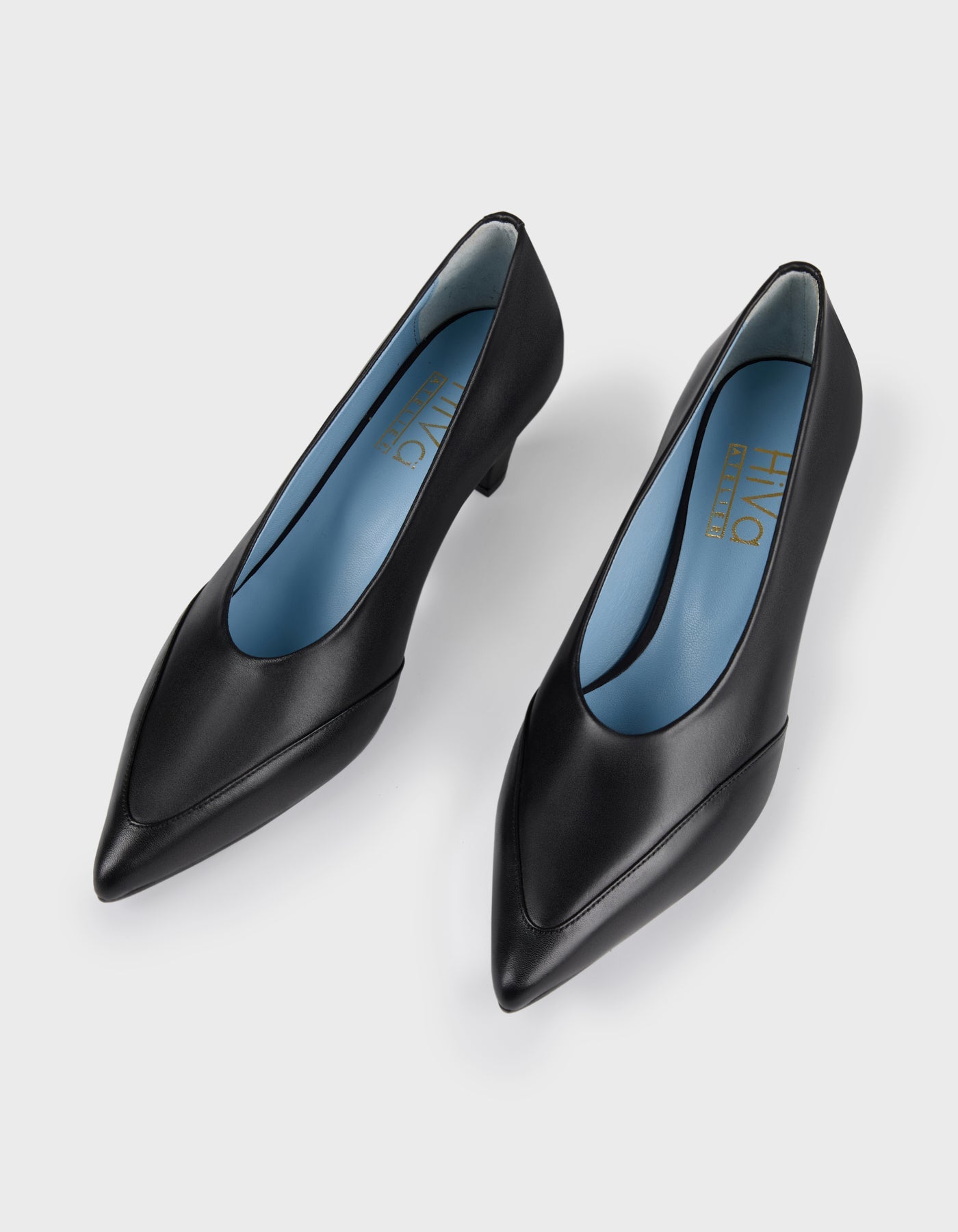 Hiva Atelier | Leather Pointed Toe Heels Black | Beautiful and Versatile Leather Accessories