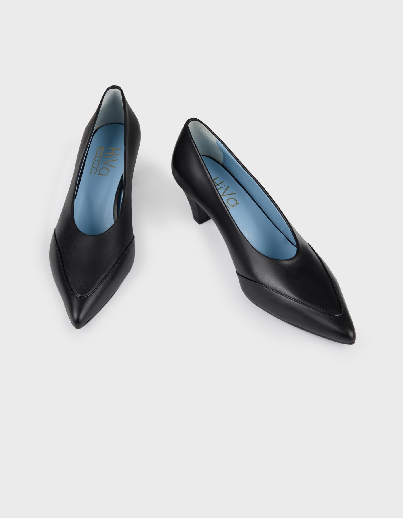 Hiva Atelier | Leather Pointed Toe Heels Black | Beautiful and Versatile Leather Accessories