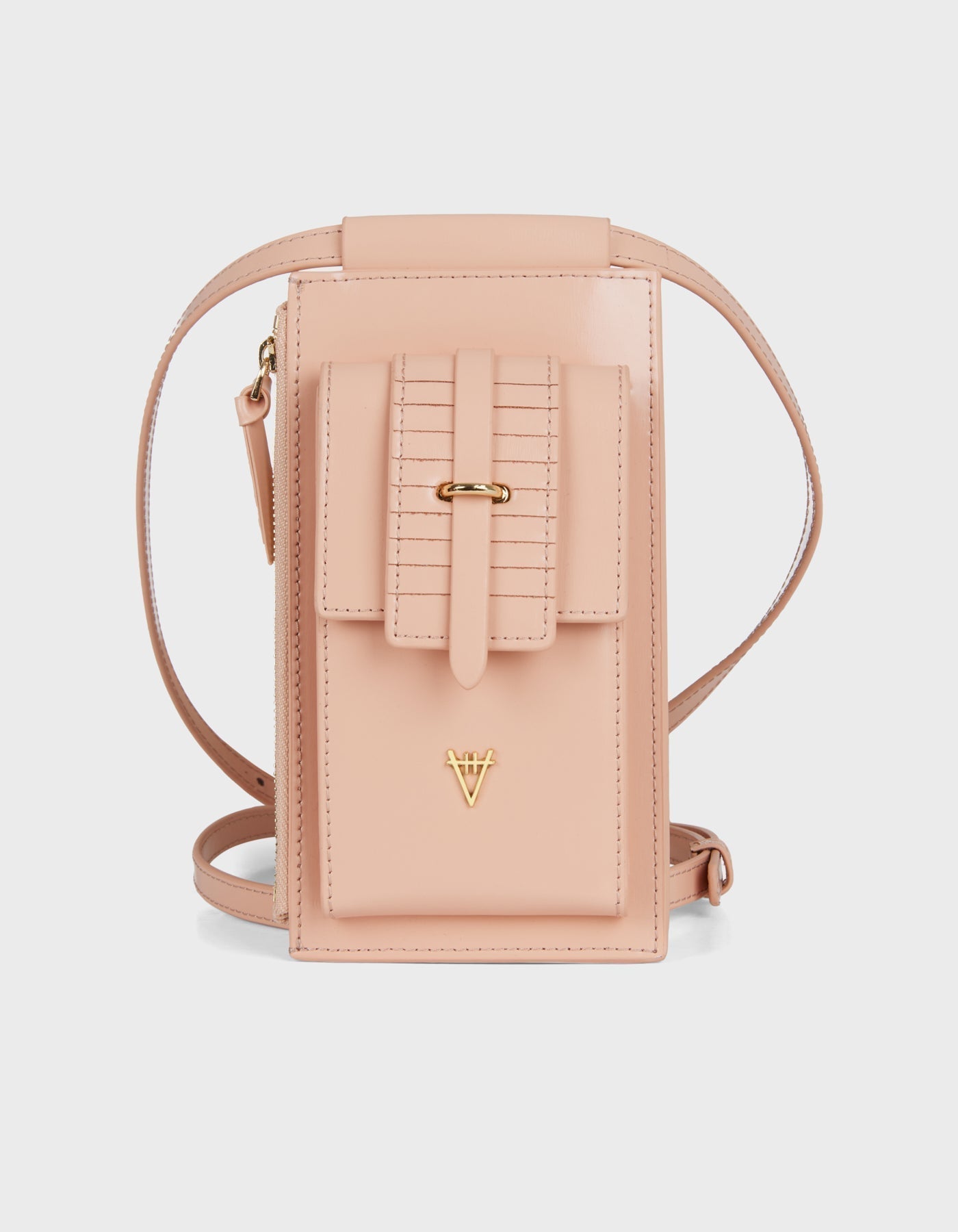 HiVa Atelier | Crossbody Phone Bag Peach Sand | Her Tarza Uygun Deri Aksesuarlar