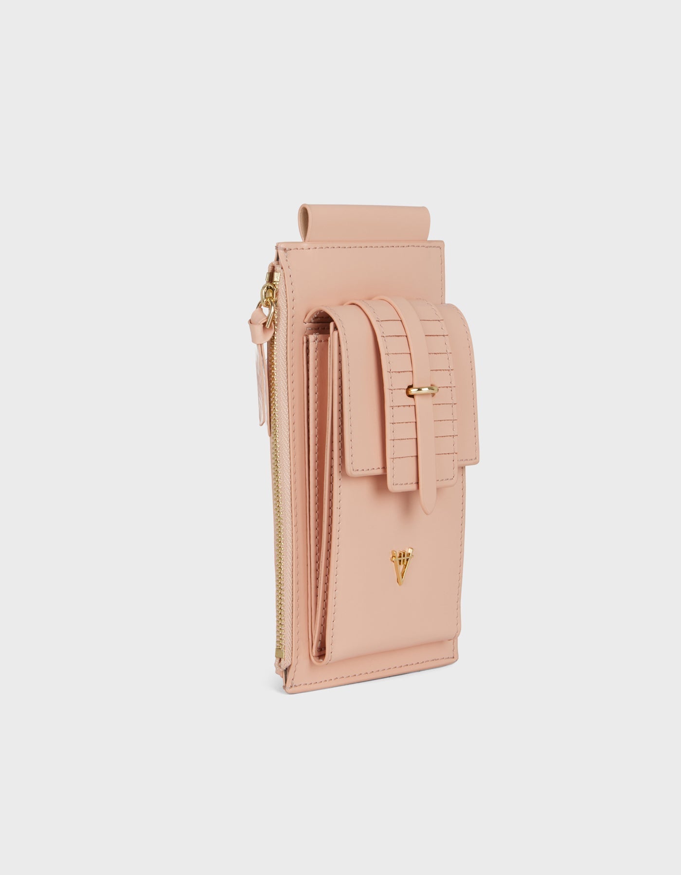 HiVa Atelier | Crossbody Phone Bag Peach Sand | Her Tarza Uygun Deri Aksesuarlar