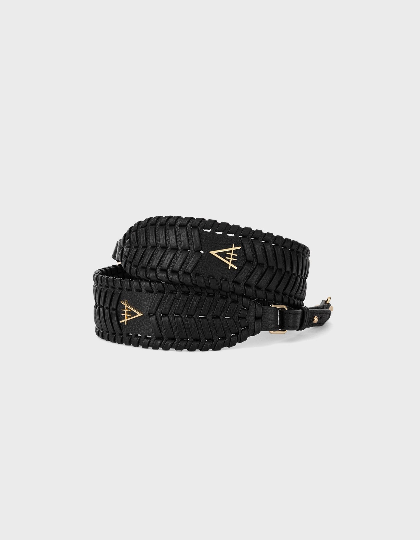 HiVa Atelier | Woven Detail Leather Strap BLACK | Beautiful and Versatile Leather Accessories