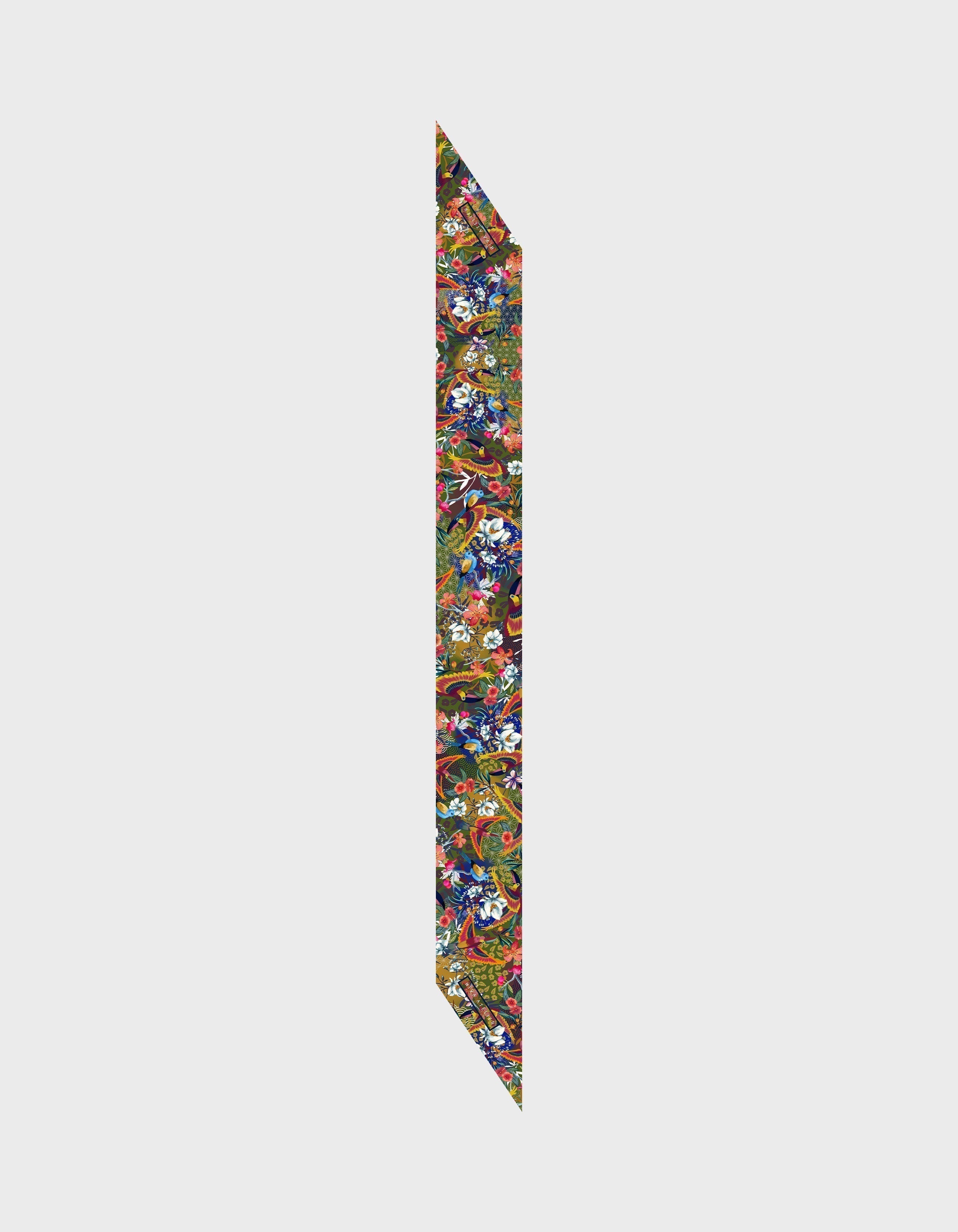 HiVa Atelier | HiVa Silk Scarf 5 X 90 CM Dream - Multicolour Navy | Her Tarza Uygun Deri Aksesuarlar