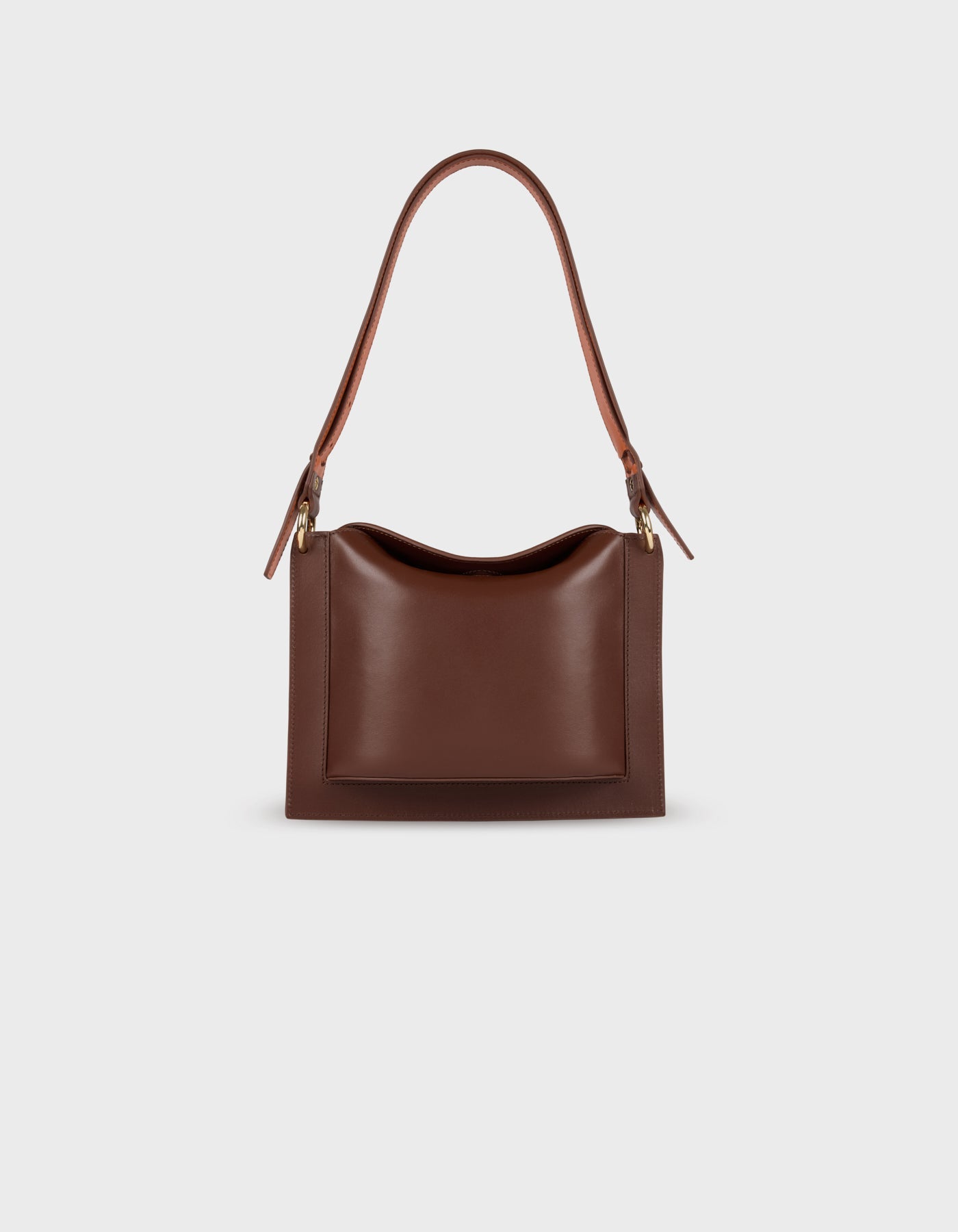 HiVa Atelier | Dalia Sleek & Square Shoulder Bag NUTSHELL | Beautiful and Versatile Leather Accessories
