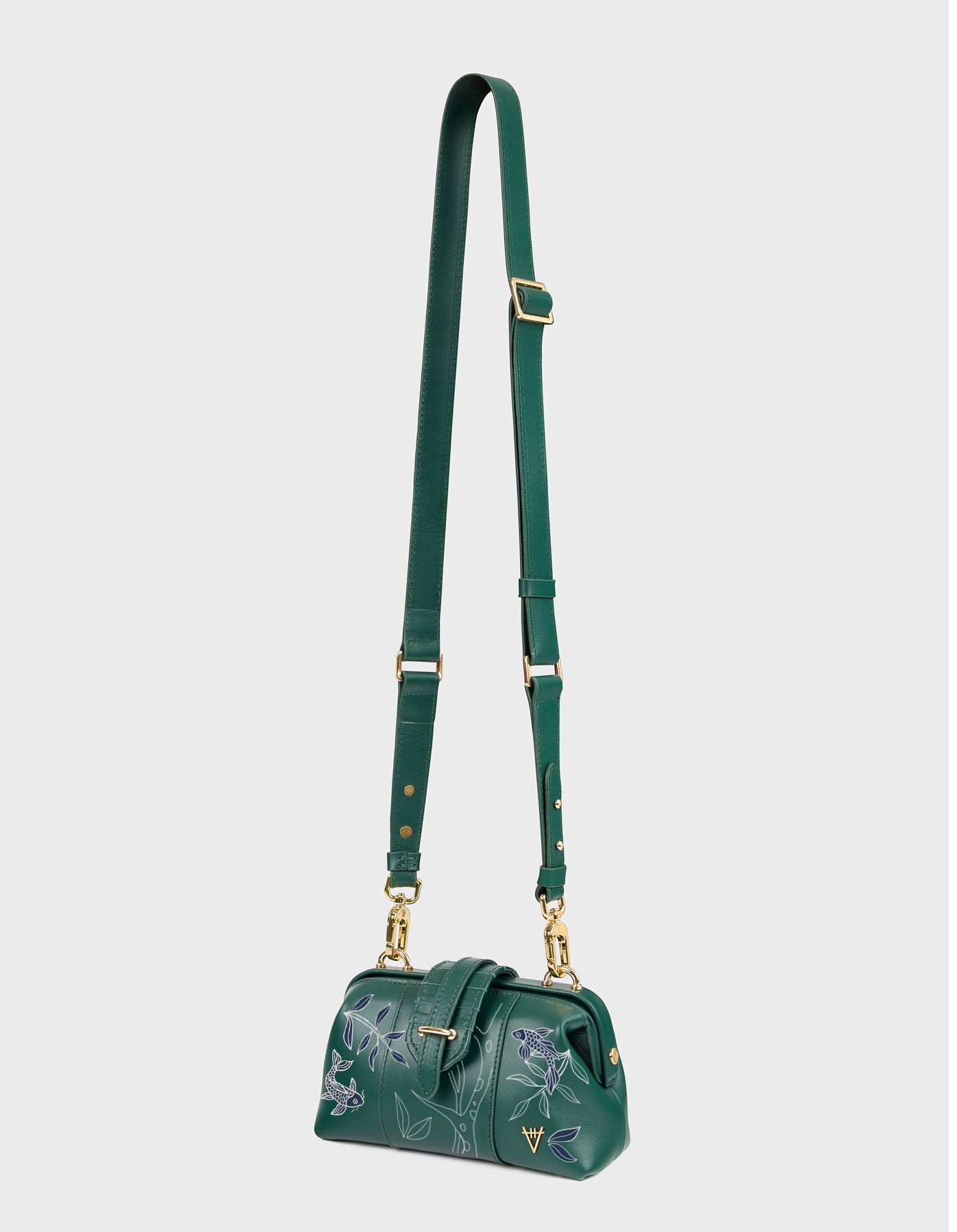 HiVa Atelier | Mini Nubes Doctor Bag - Hand-Painted Deep Emerald | Beautiful and Versatile Leather Accessories