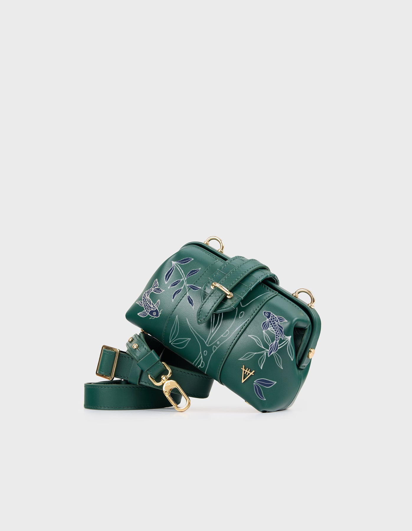 HiVa Atelier | Mini Nubes Doctor Bag - Hand-Painted Deep Emerald | Beautiful and Versatile Leather Accessories