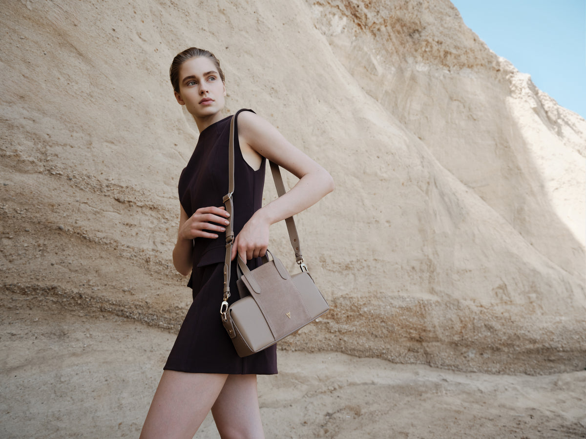 HiVa Atelier | Onsra Cylinder Crossbody Bag | Beautiful and Versatile Leather Accessories