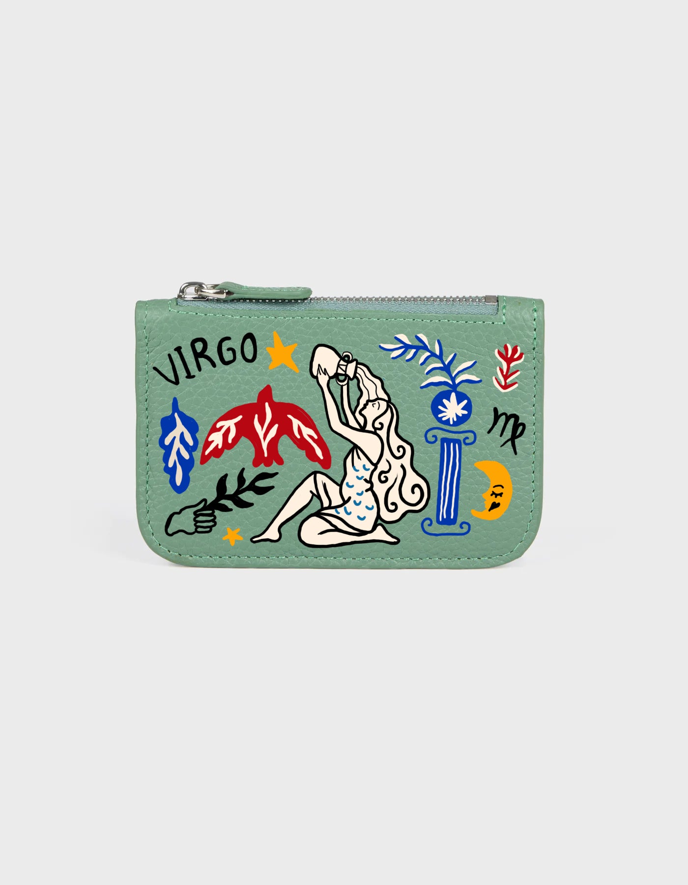 Hiva Atelier | Alae Zodiac Edition - Hand-Painted Mint Virgo | Beautiful and Versatile Leather Accessories