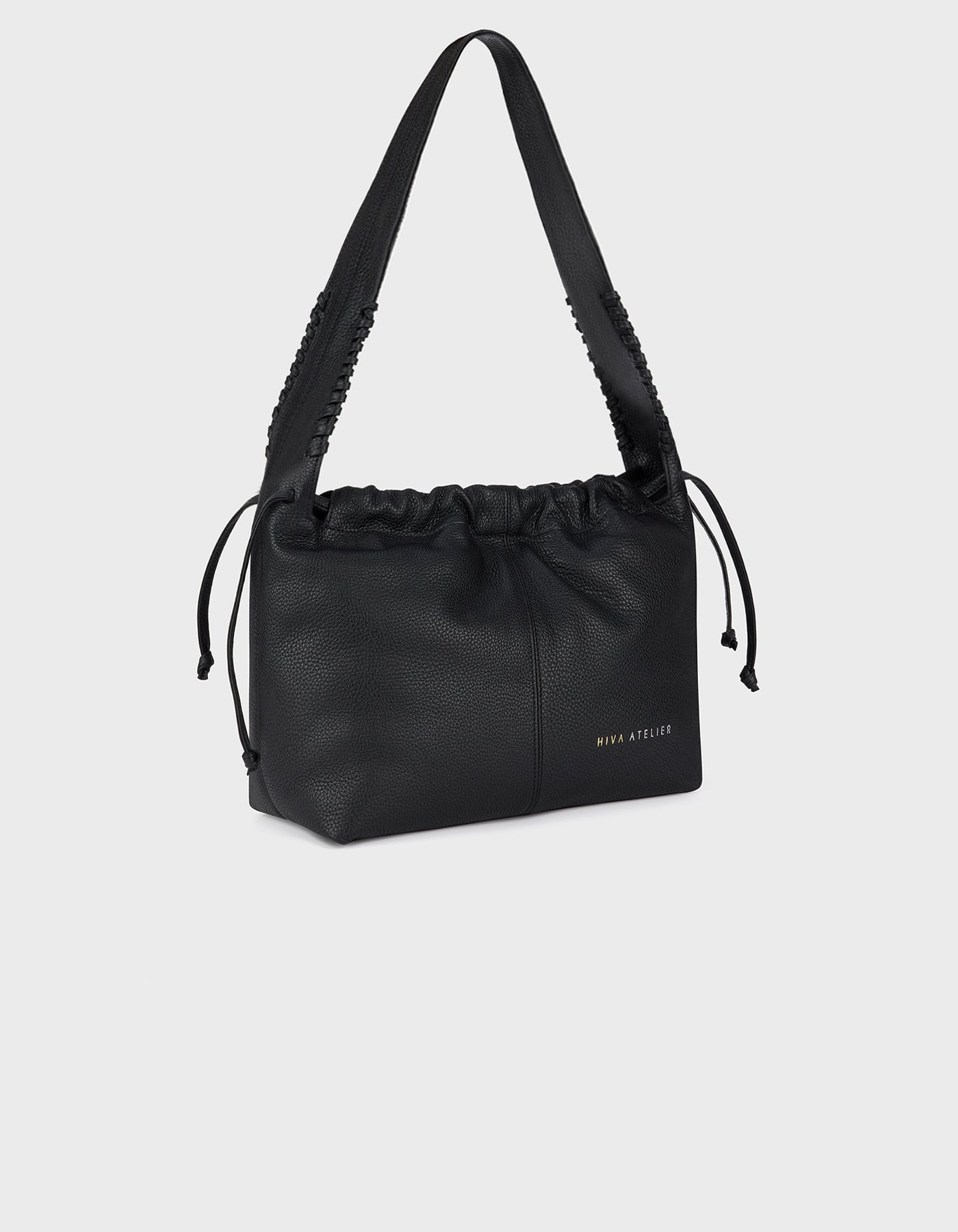 Hiva Atelier | All Day Mini Bucket Bag Flotter Black | Beautiful and Versatile Leather Accessories