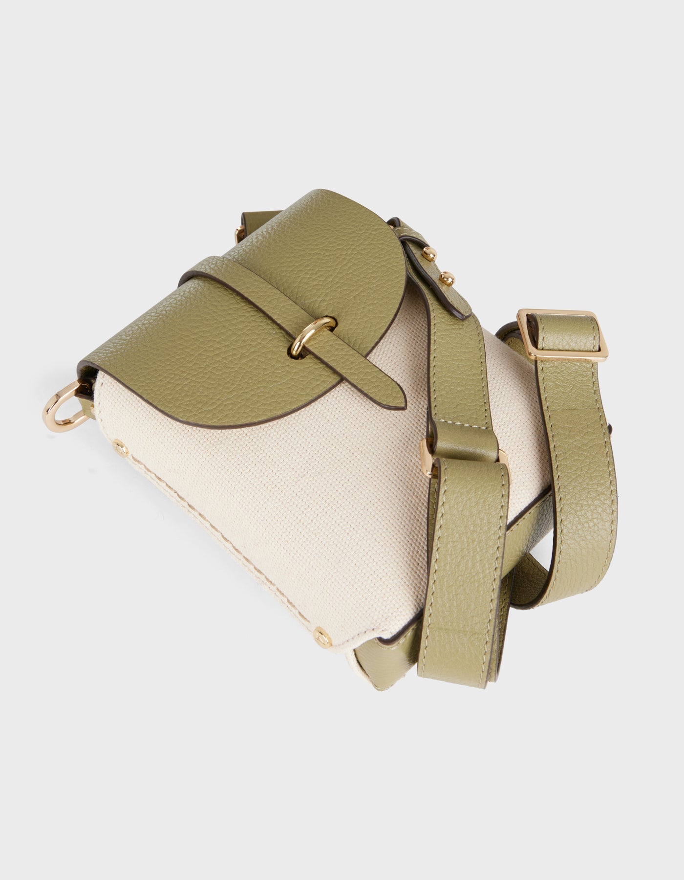 Hiva Atelier | Mini Astrum Shoulder Bag Canvas Olive | Beautiful and Versatile Leather Accessories