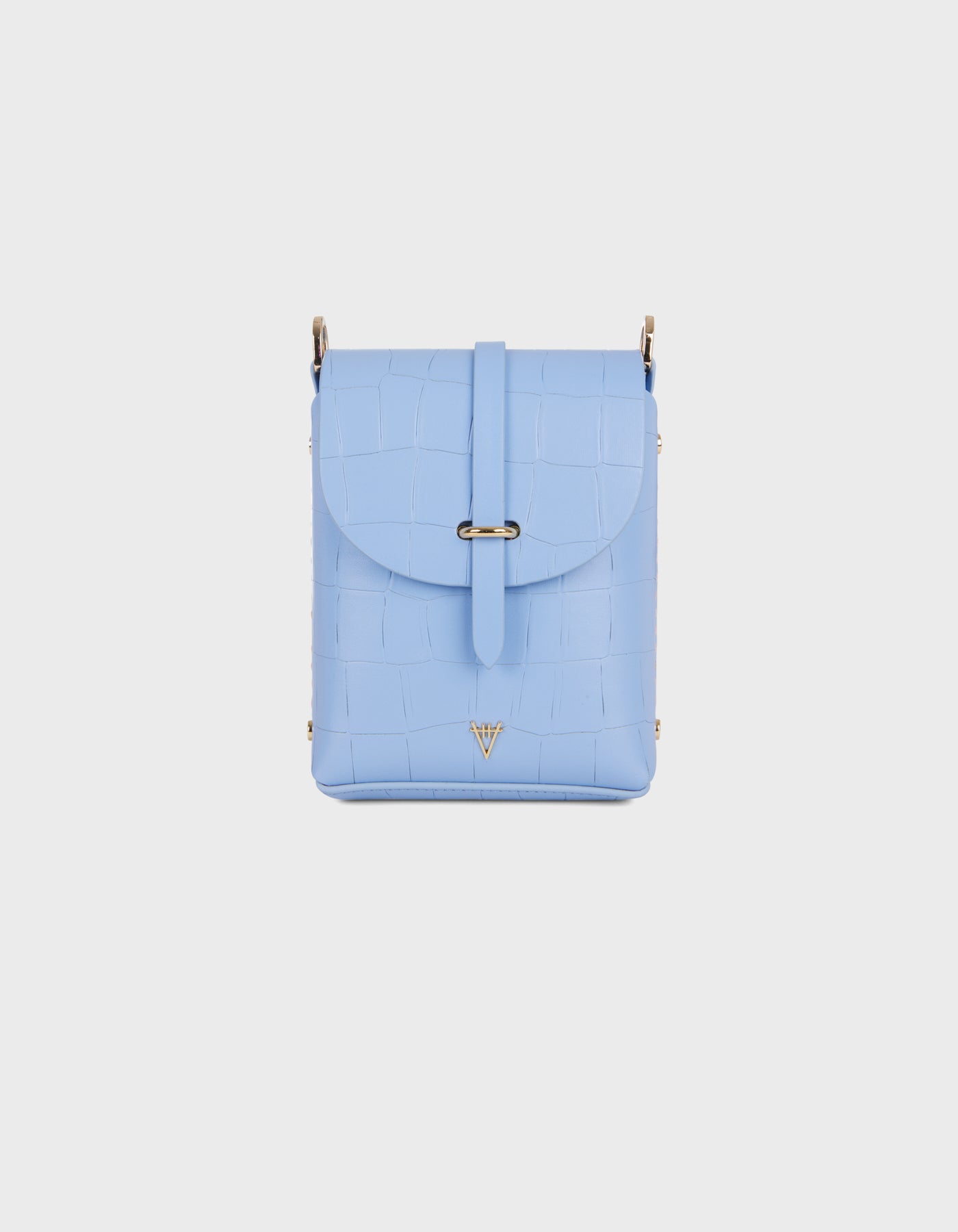 Hiva Atelier | Mini Astrum Shoulder Bag Croco Effect Tranquil Blue | Beautiful and Versatile