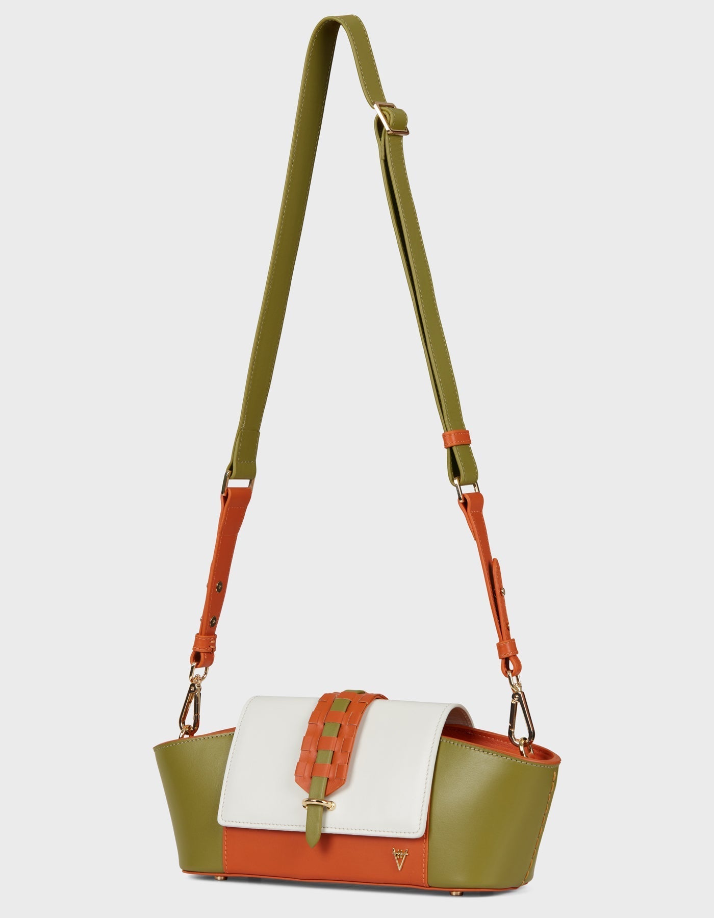 HiVa Atelier | Navis Shoulder Bag Burnt Orange & Olive & Bone | Beautiful and Versatile