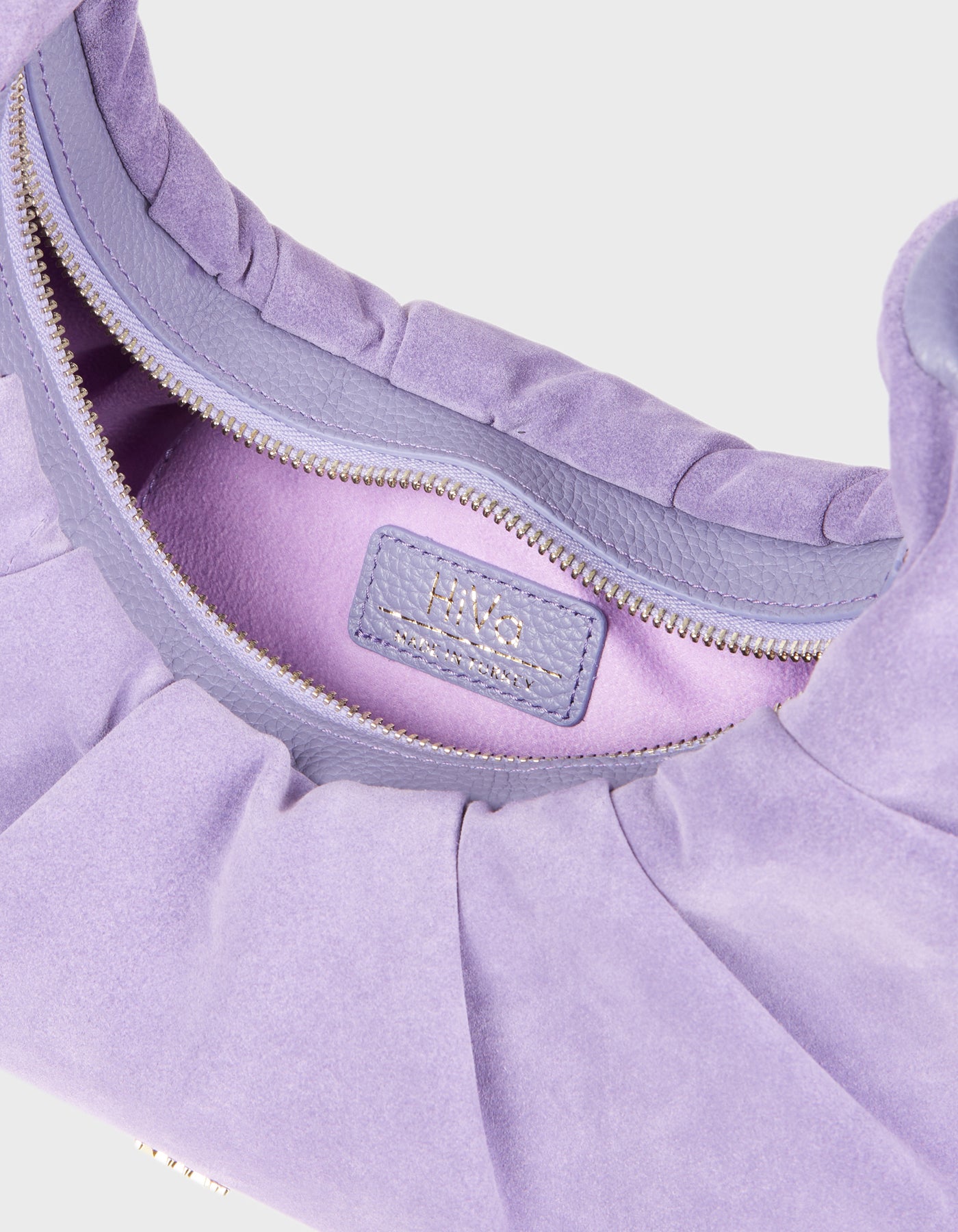HiVa Atelier | Croissant Bag Lavender Silk & Suede | Beautiful and Versatile
