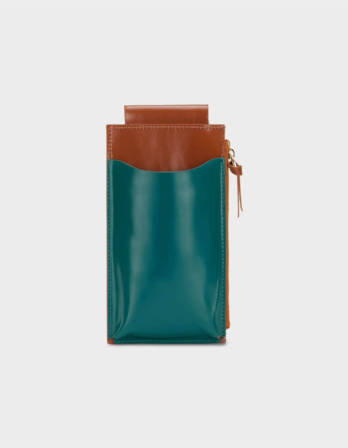 HiVa Atelier | Crossbody Phone Bag Verdigris & Bombay Brown | Beautiful and Versatile Leather Accessories