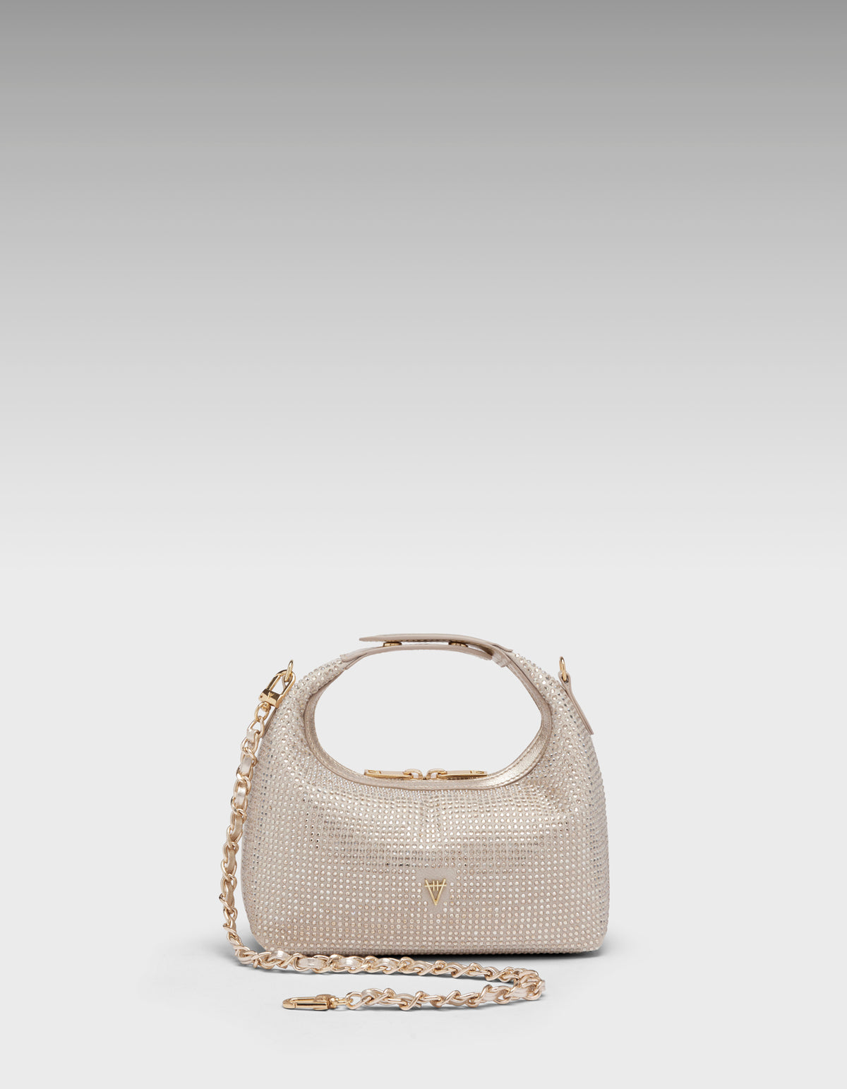 HiVa Atelier | Mini Croissant Gold Crystal | Beautiful and Versatile Leather Accessories