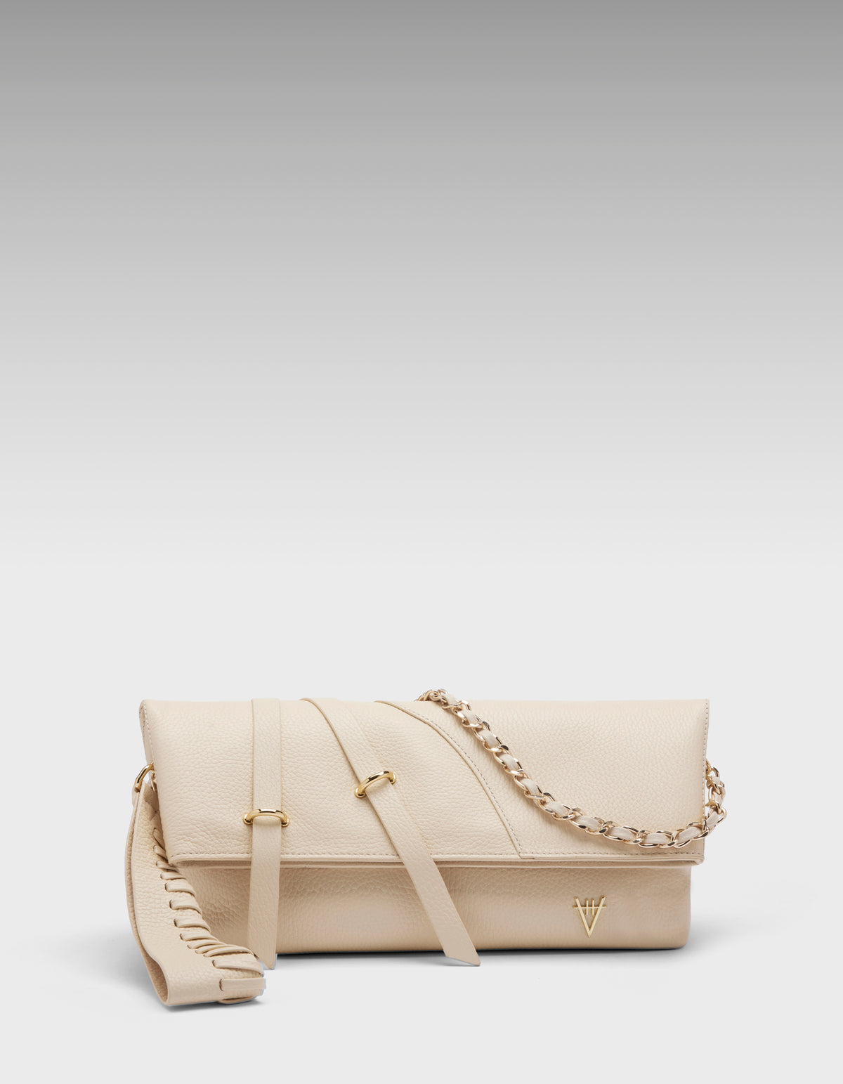 HiVa Atelier | Arlette Clutch & Chain Bag Bone Flotter | Beautiful and Versatile Leather Accessories