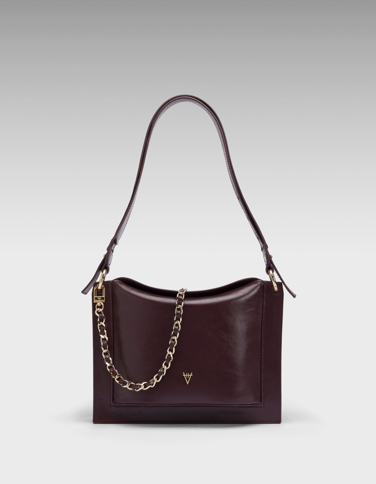 HiVa Atelier | Dalia Mini Sleek & Square Shoulder Bag Burgundy | Beautiful and Versatile Leather Accessories
