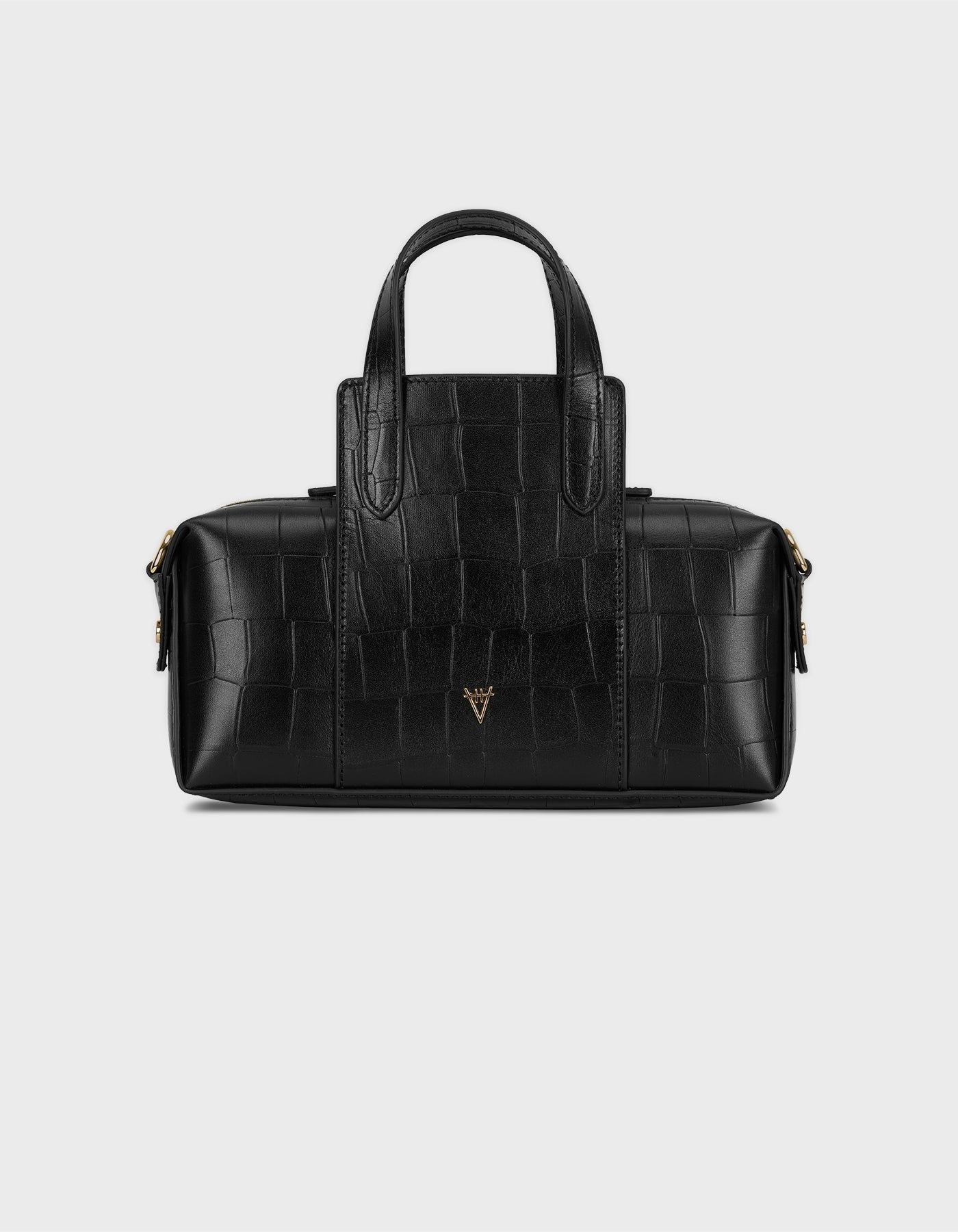 Hiva Atelier | Onsra Cylinder Shoulder Bag Croco Effect Black | Beautiful and Versatile