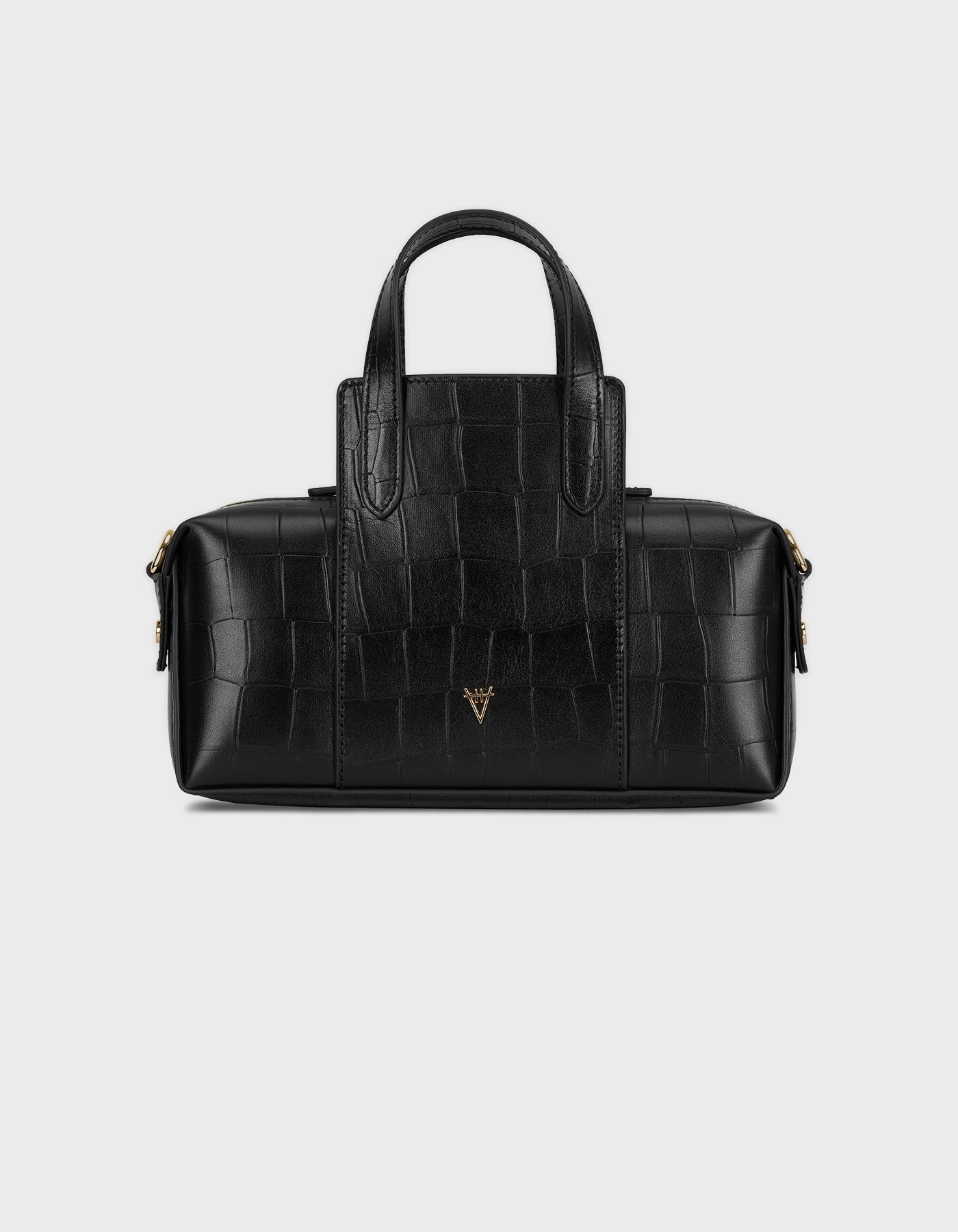 Hiva Atelier | Onsra Cylinder Shoulder Bag Croco Effect Black | Beautiful and Versatile Leather Accessories