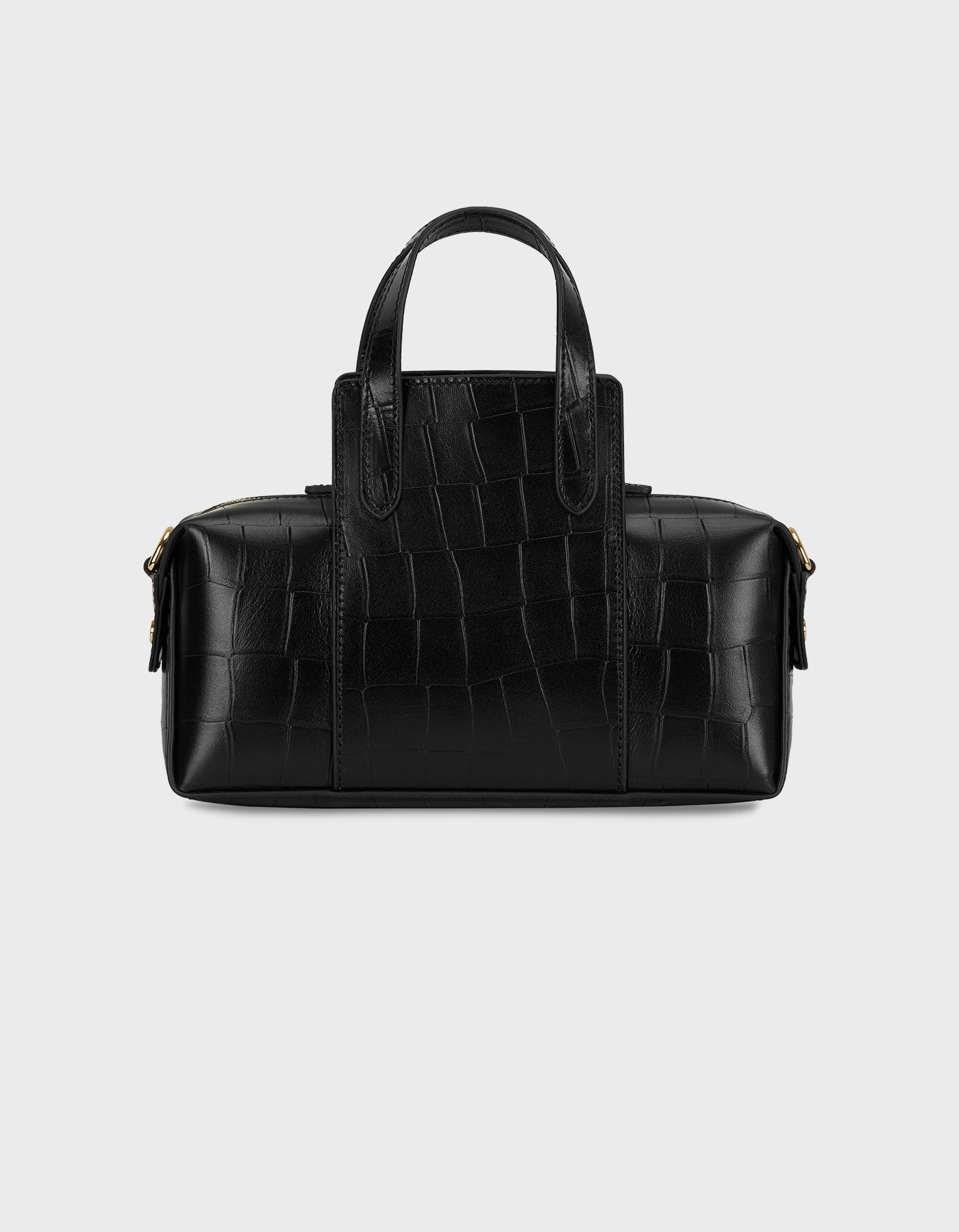 Hiva Atelier | Onsra Cylinder Shoulder Bag Croco Effect Black | Beautiful and Versatile Leather Accessories