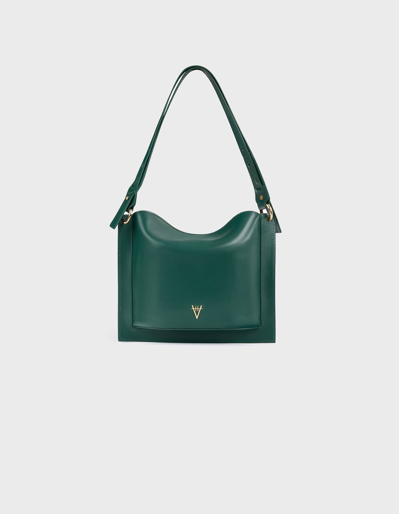 HiVa Atelier | Dalia Sleek & Square Shoulder Bag DEEP EMERALD | Beautiful and Versatile Leather Accessories