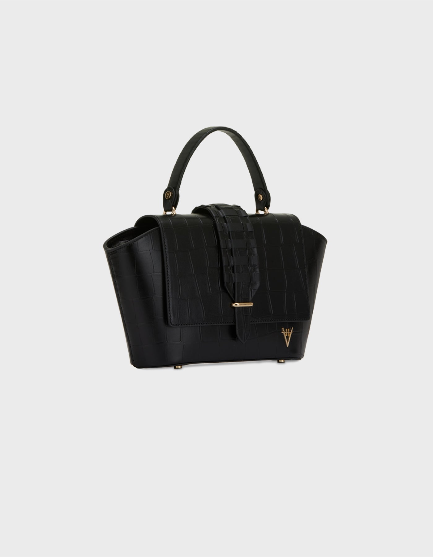 HiVa Atelier | Ventus Shoulder Bag Croco Effect Black | Beautiful and Versatile