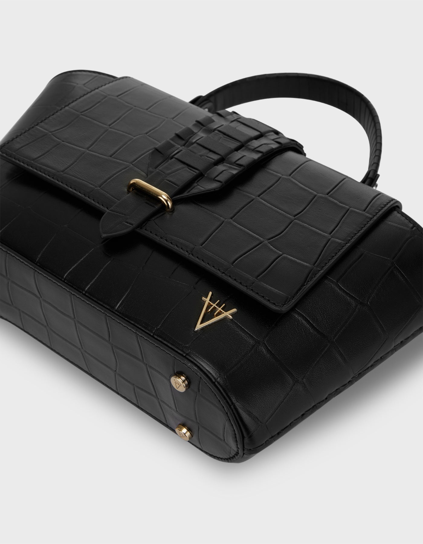 HiVa Atelier | Ventus Shoulder Bag Croco Effect Black | Beautiful and Versatile