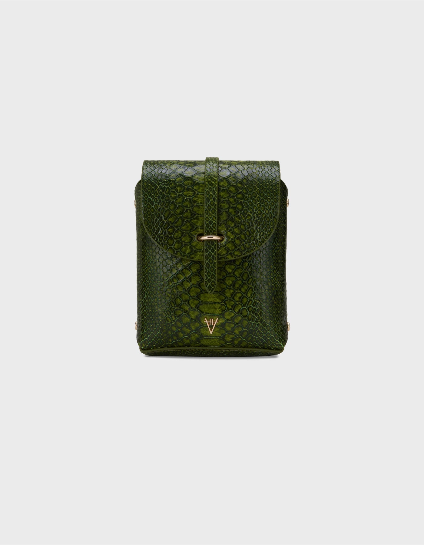 Hiva Atelier | Mini Astrum Shoulder Bag Snake Effect Olive | Beautiful and Versatile Leather Accessories