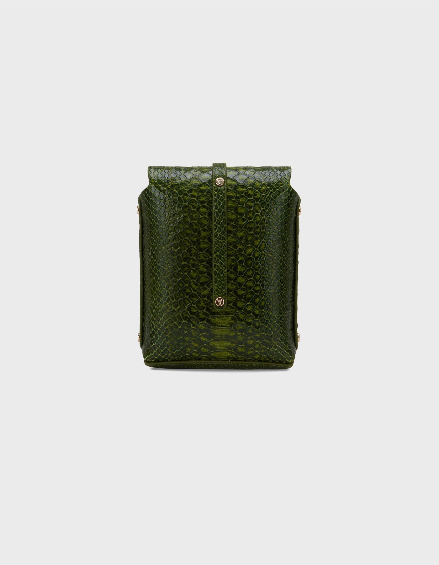 Hiva Atelier | Mini Astrum Shoulder Bag Snake Effect Olive | Beautiful and Versatile Leather Accessories