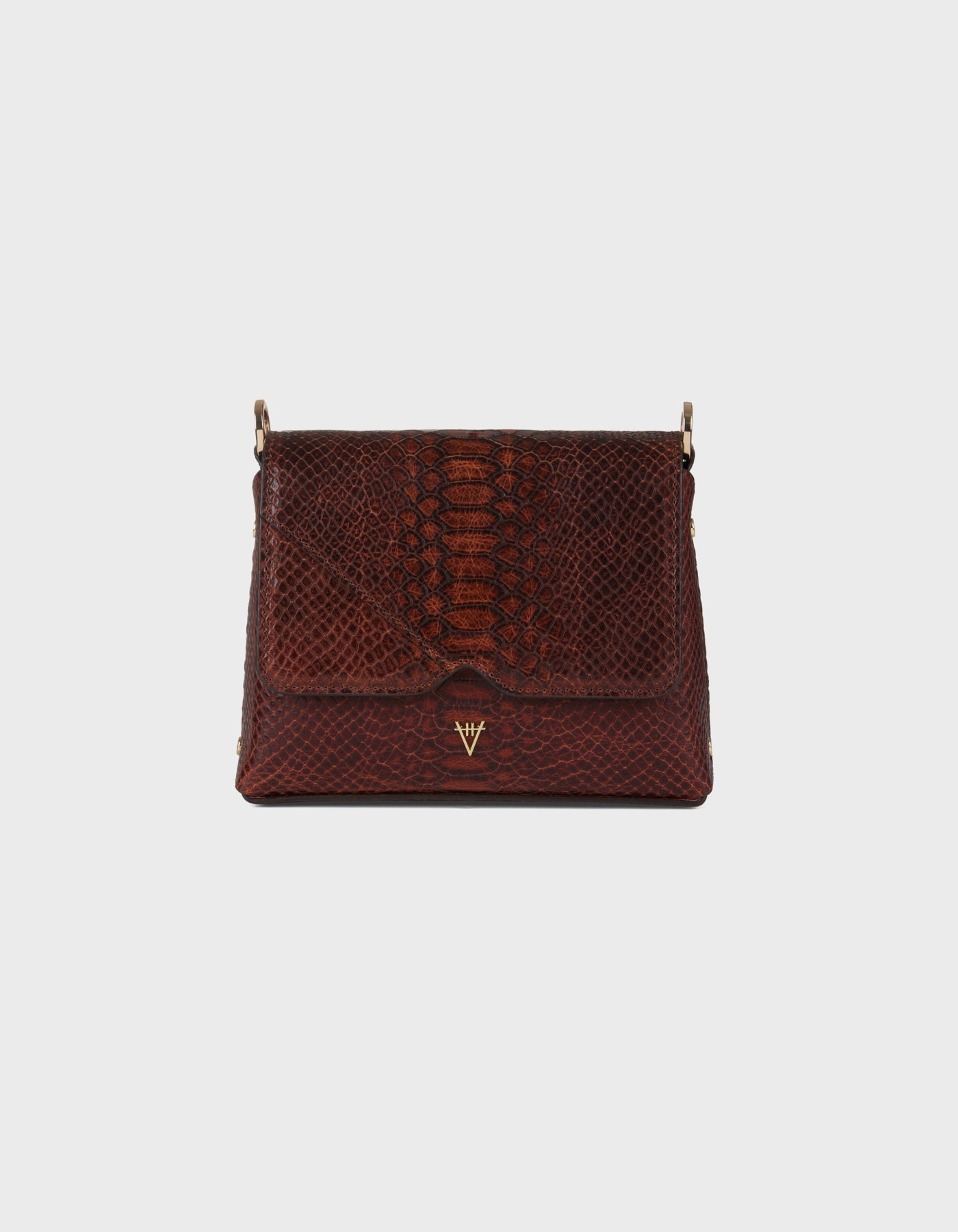 HiVa Atelier | Mini Mare Shoulder Bag Snake Effect Cognac | Beautiful and Versatile Leather Accessories