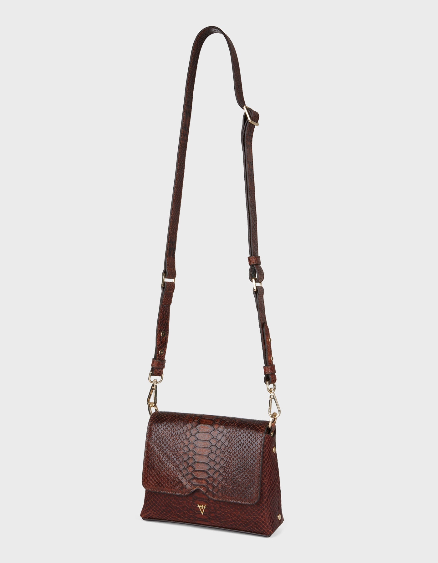 HiVa Atelier | Mini Mare Shoulder Bag Snake Effect Cognac | Beautiful and Versatile Leather Accessories