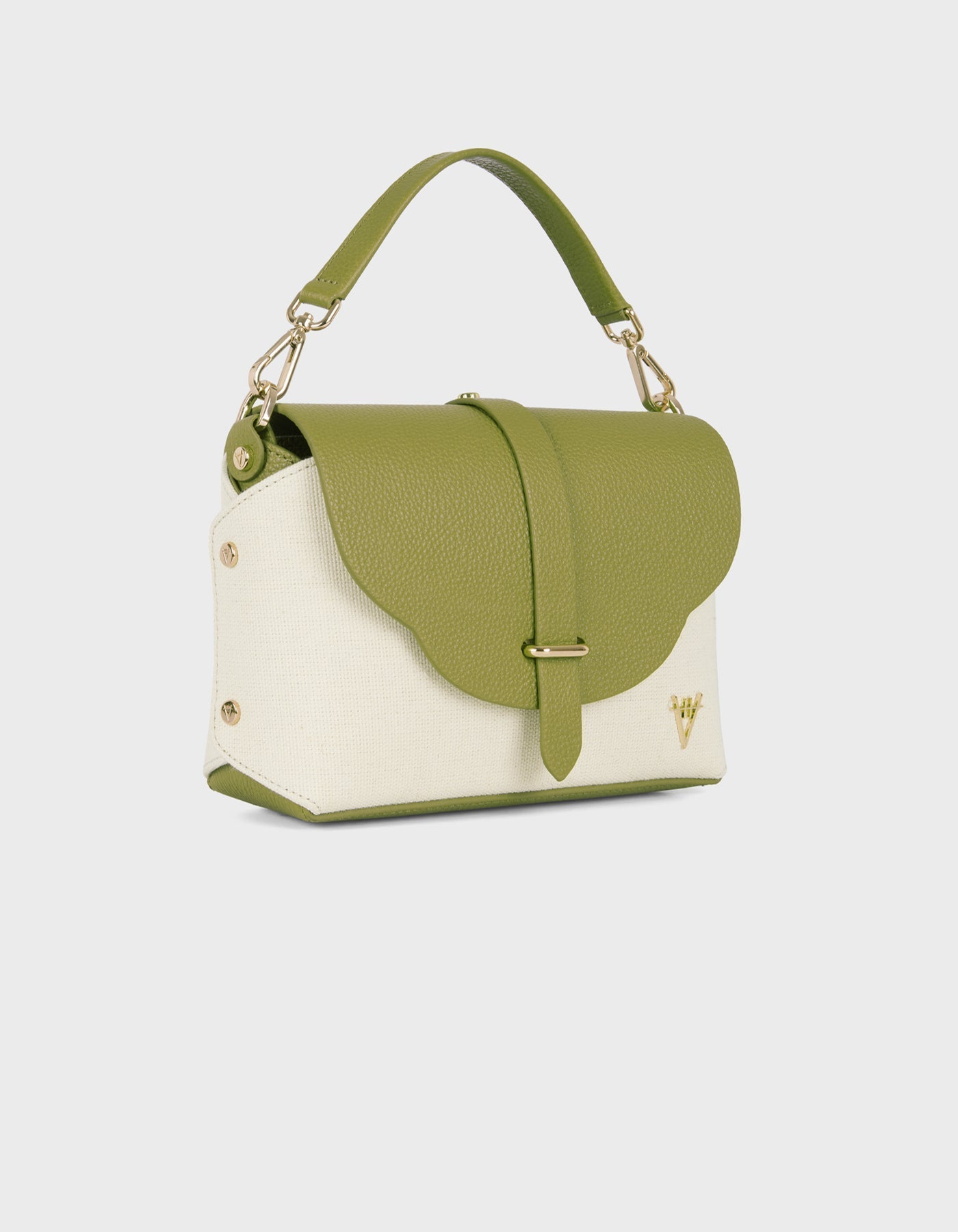 Hiva Atelier | Harmonia Shoulder Bag Canvas Olive | Beautiful and Versatile Leather Accessories