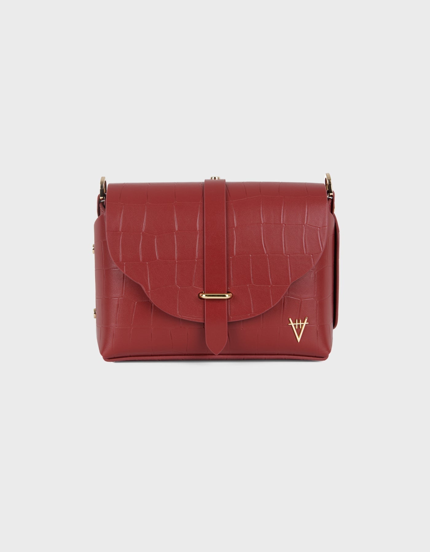 Hiva Atelier | Harmonia Shoulder Bag Croco Effect Raspberry | Beautiful and Versatile Leather Accessories