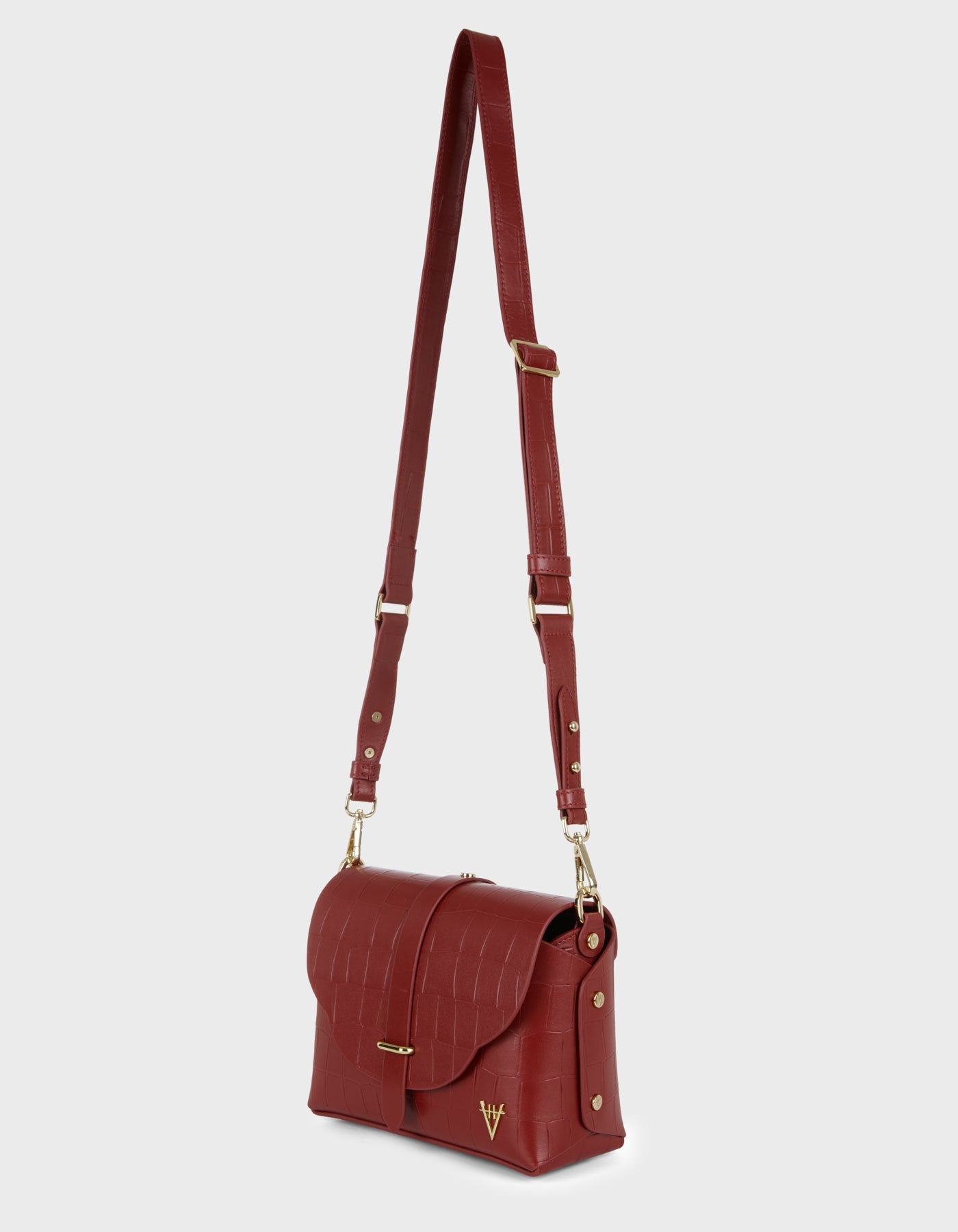 Hiva Atelier | Harmonia Shoulder Bag Croco Effect Raspberry | Beautiful and Versatile Leather Accessories