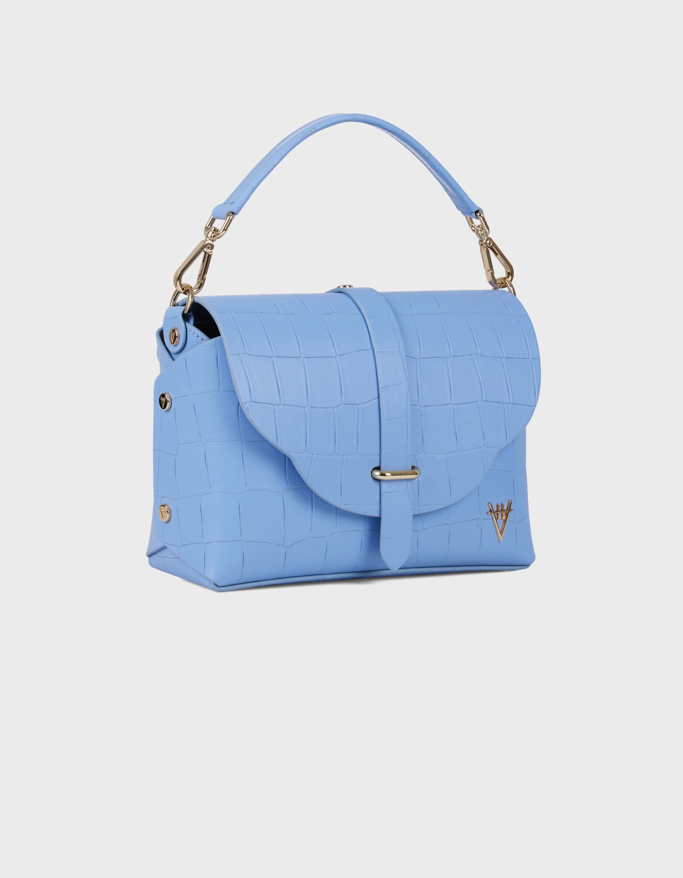 Hiva Atelier | Harmonia Shoulder Bag Croco Effect Tranquil Blue | Beautiful and Versatile