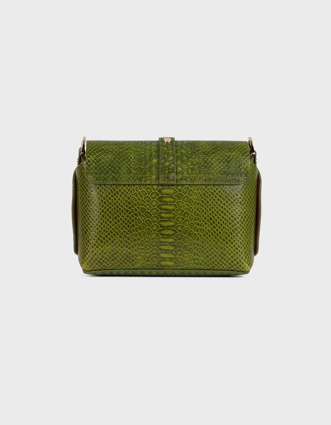 Hiva Atelier | Harmonia Shoulder Bag Snake Effect Olive | Beautiful and Versatile Leather Accessories