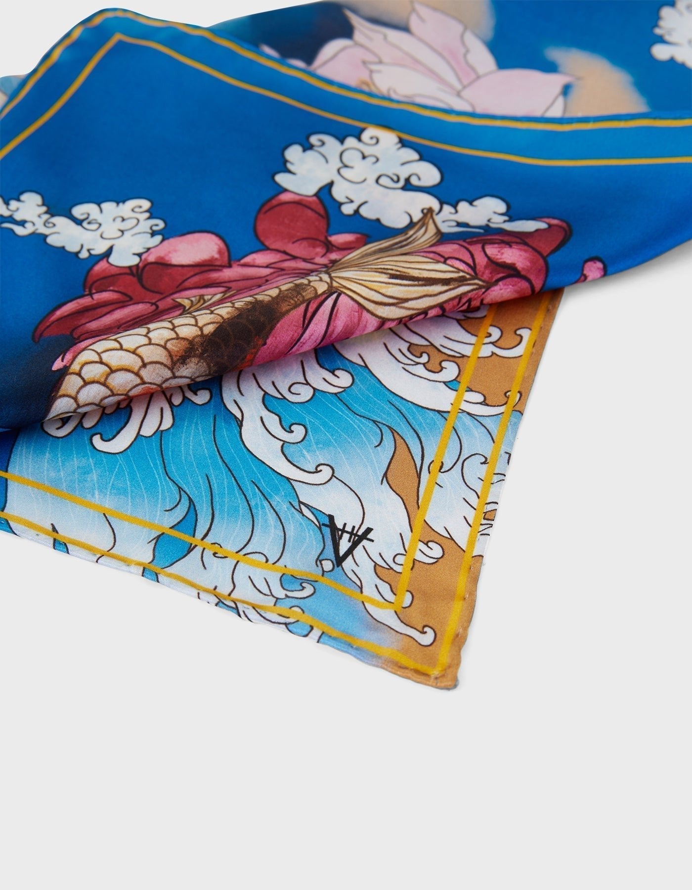 HiVa Atelier | HiVa Silk Scarf 42 X 42 CM Koi Fish | Beautiful and Versatile Leather Accessories