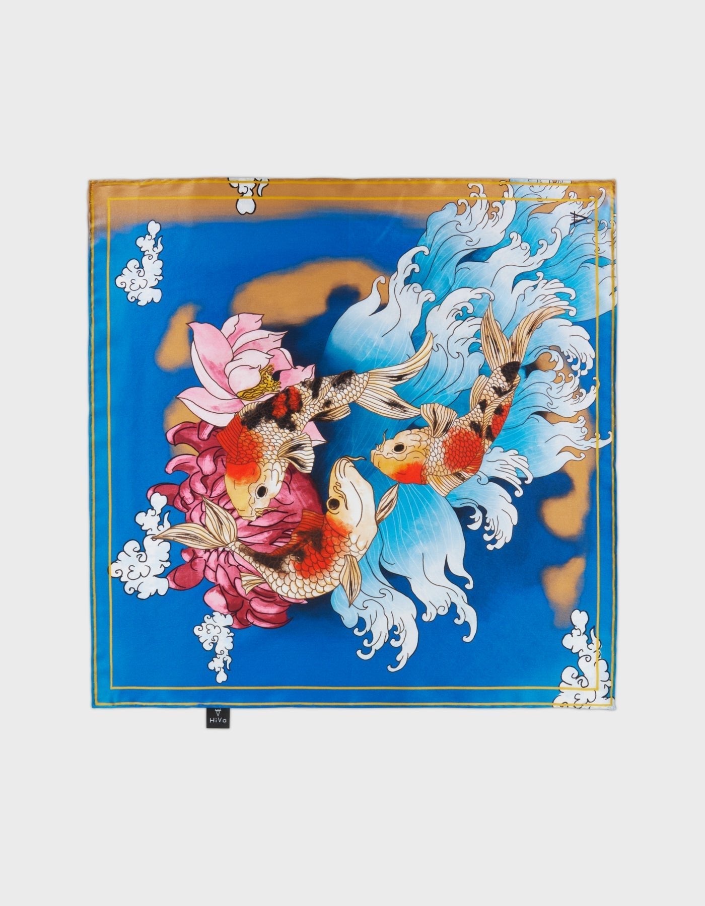 HiVa Atelier | HiVa Silk Scarf 42 X 42 CM Koi Fish | Beautiful and Versatile