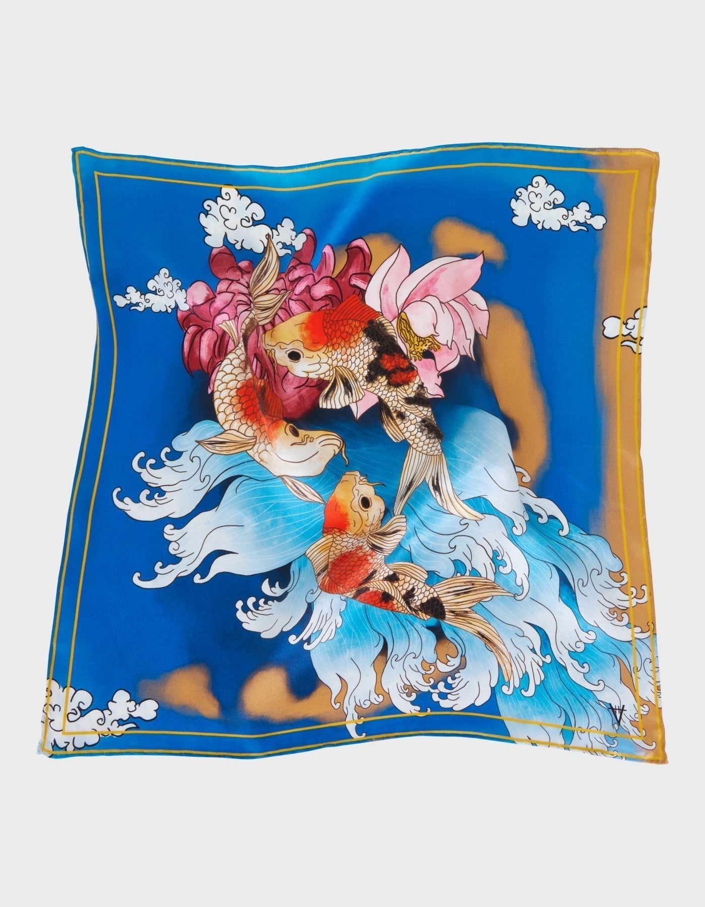 HiVa Atelier | HiVa Silk Scarf 42 X 42 CM Koi Fish | Beautiful and Versatile