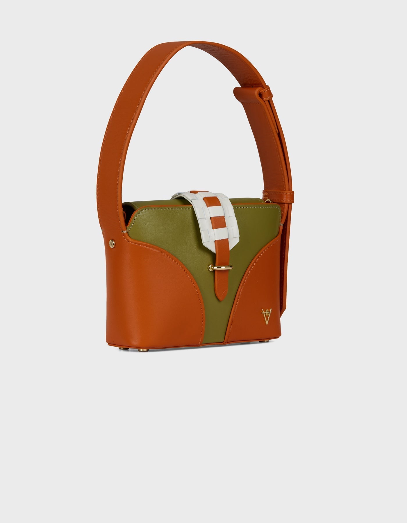 HiVa Atelier | Luna Shoulder Bag Burnt Orange & Olive & Bone | Beautiful and Versatile