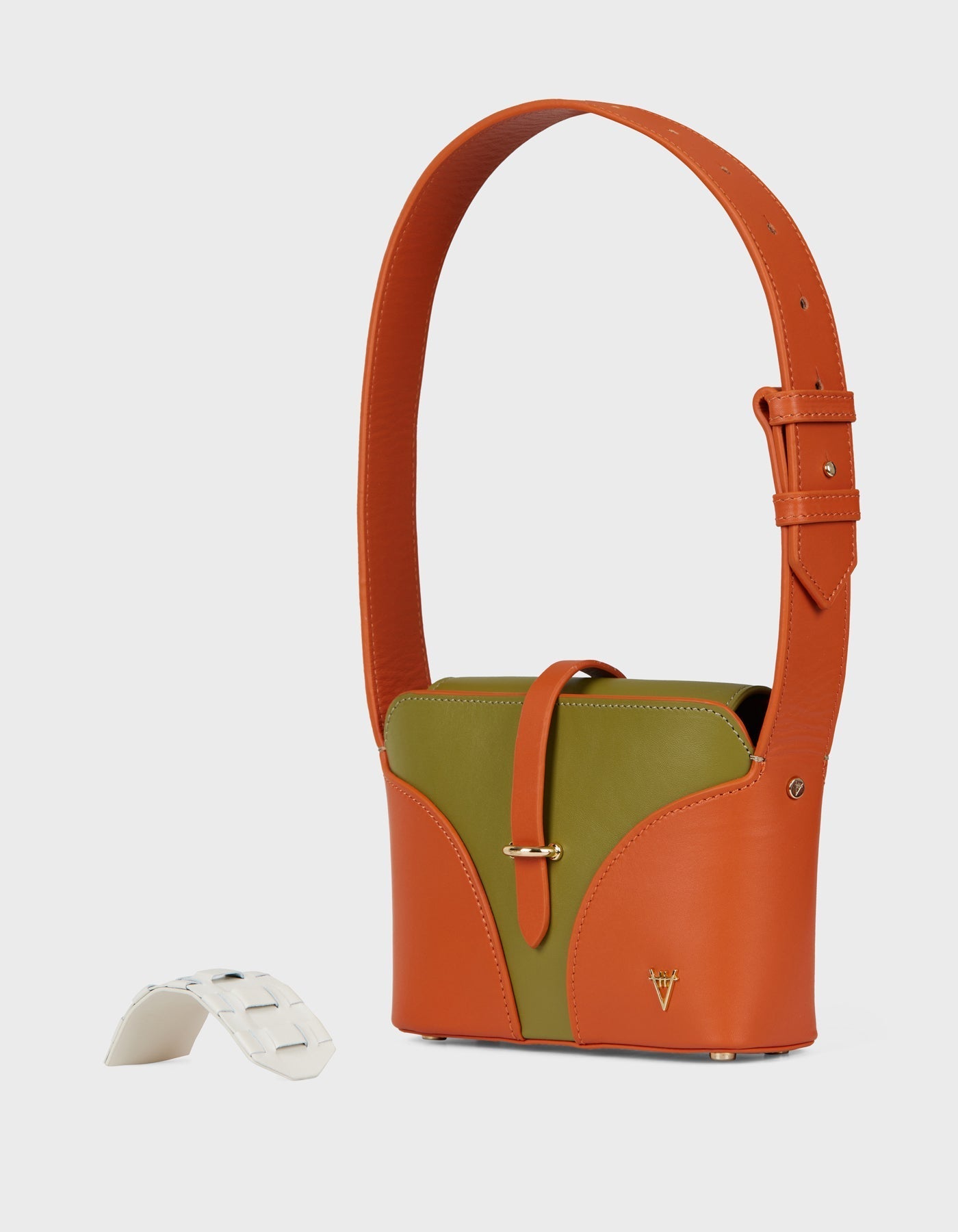 HiVa Atelier | Luna Shoulder Bag Burnt Orange & Olive & Bone | Beautiful and Versatile