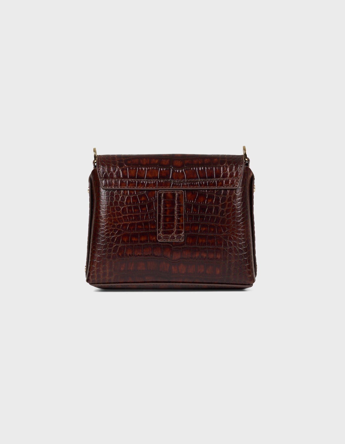 HiVa Atelier | Mini Mare Shoulder Bag Croco Effect Chocolate & Burnt Orange | Beautiful and Versatile Leather Accessories