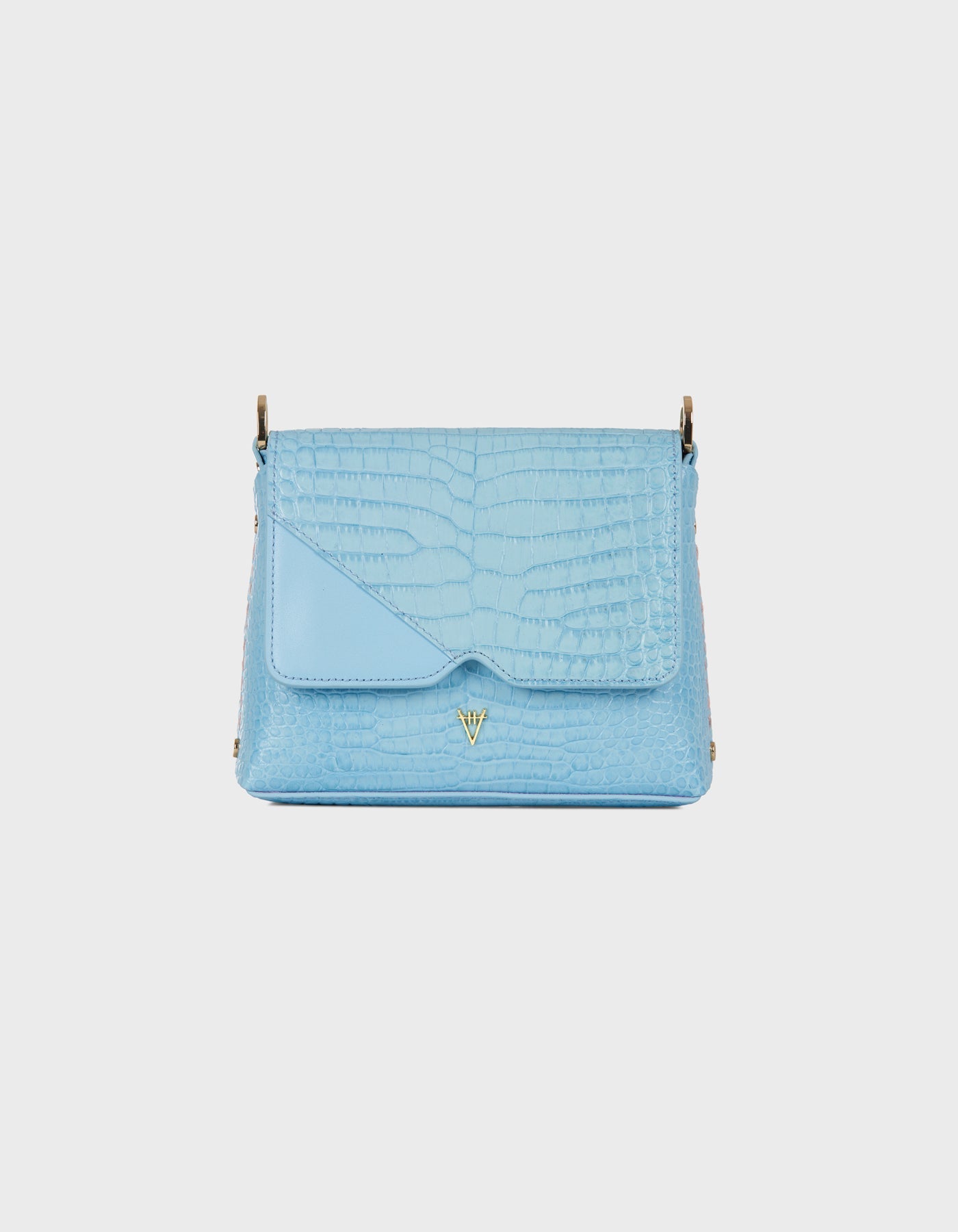 HiVa Atelier | Mini Mare Shoulder Bag Croco Effect Tranquil Blue | Beautiful and Versatile Leather Accessories