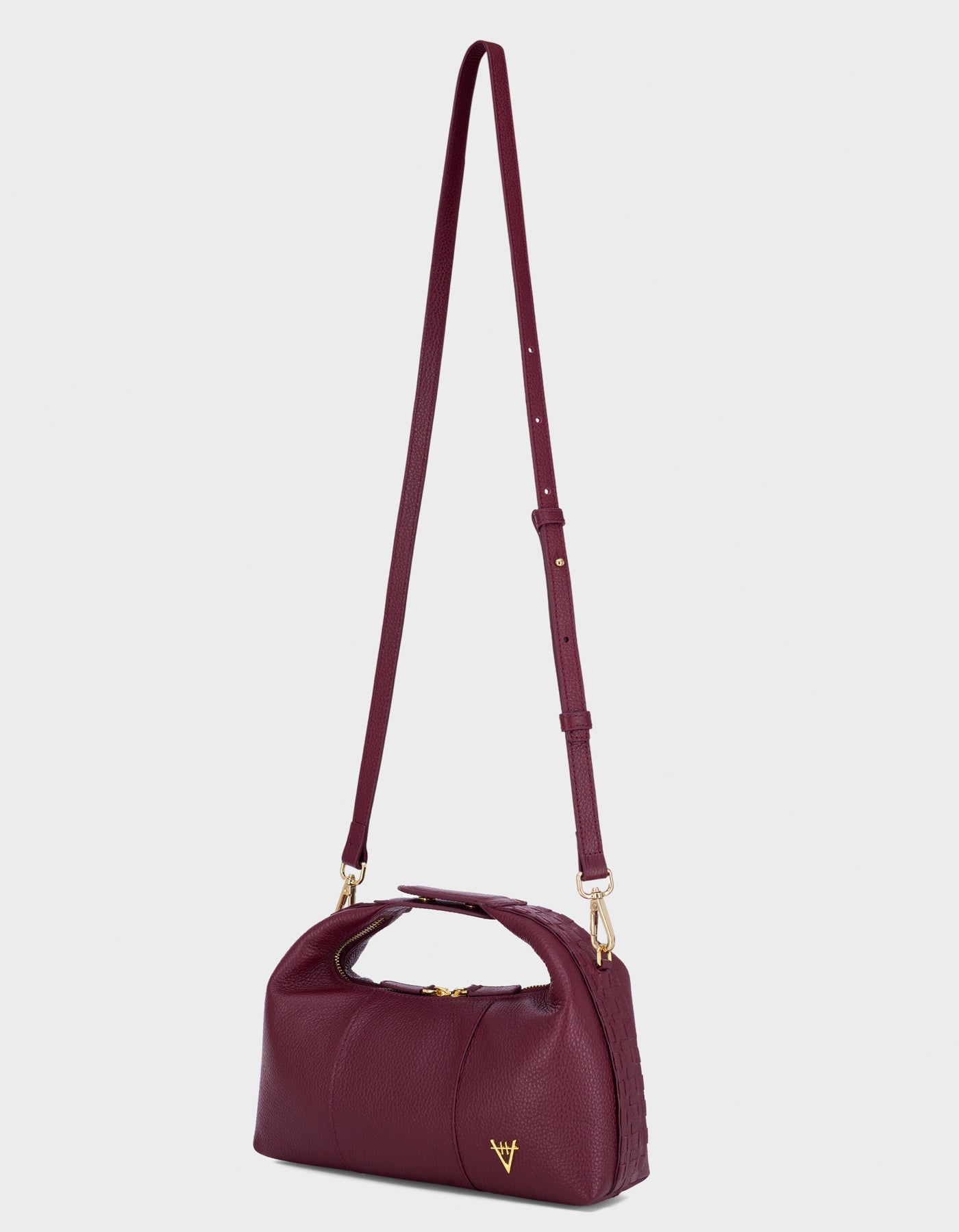 HiVa Atelier | Midi Croissant Bag Burgundy | Beautiful and Versatile Leather Accessories